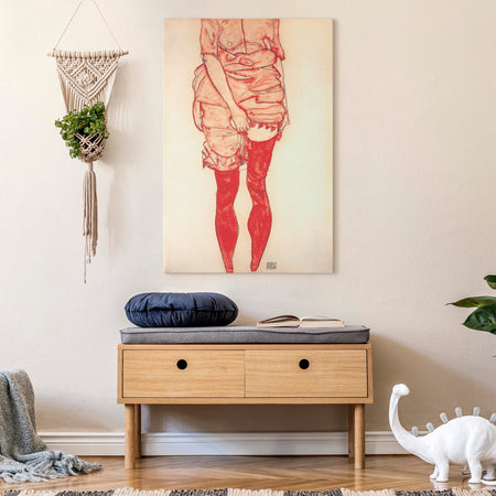 Reproduction Canvas Wall Art - Stehende Frau in Rot