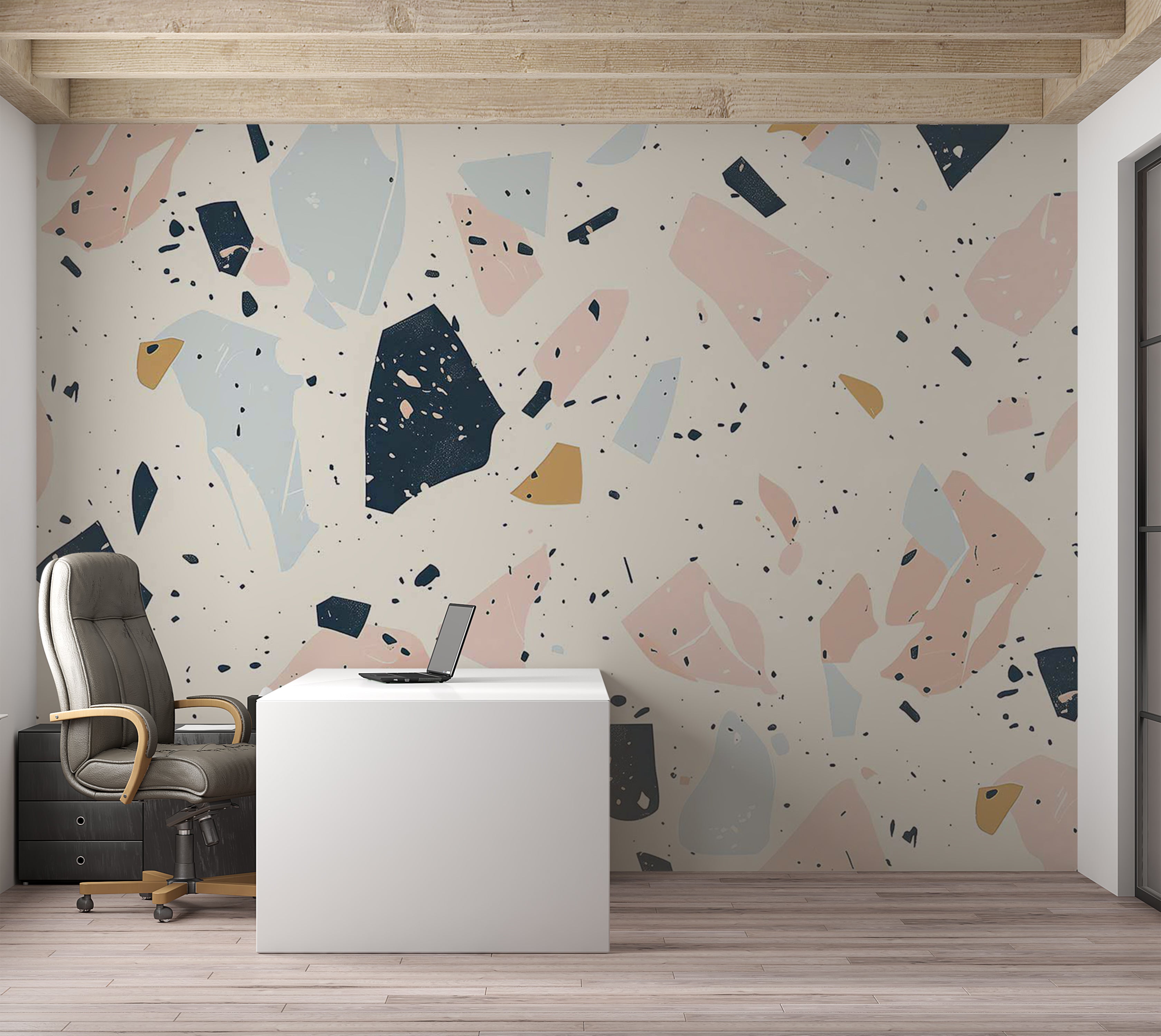 Peel & Stick Wall Mural - Terrazzo With Large Stones 38"Wx27"H