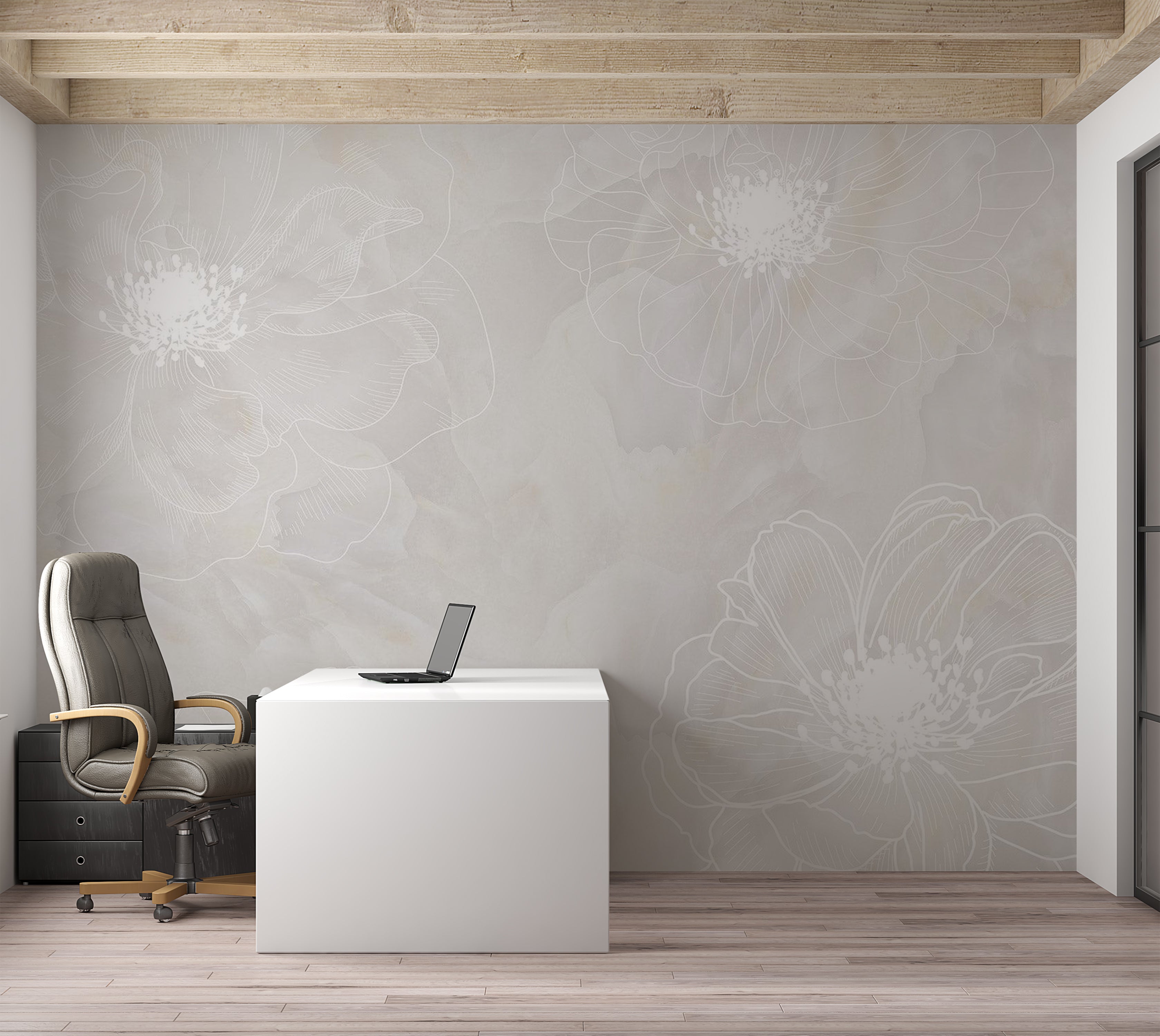 Peel & Stick Floral Wall Mural - Delicacy of The Moment 38"Wx27"H