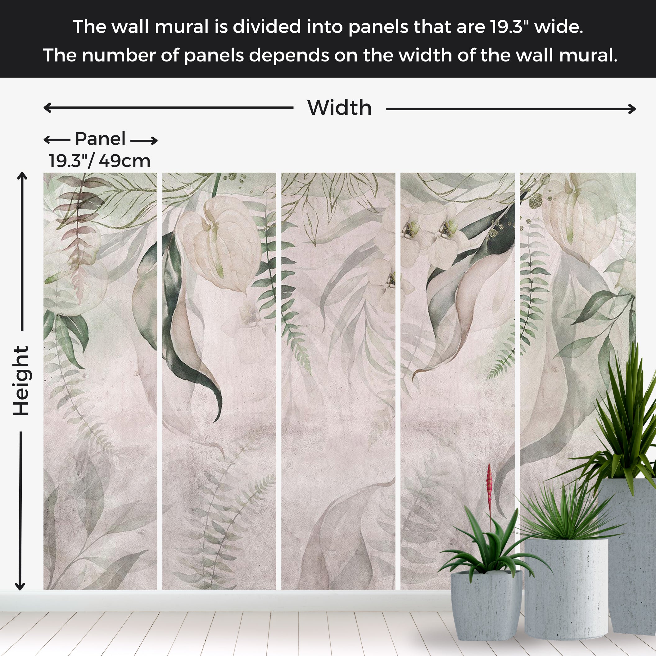 Peel & Stick Botanical Wall Mural - Morning Exotic 38"Wx27"H