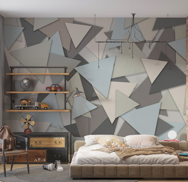 Abstract Wallpaper Wall Mural - Geometric Puzzle 39"Wx27"H