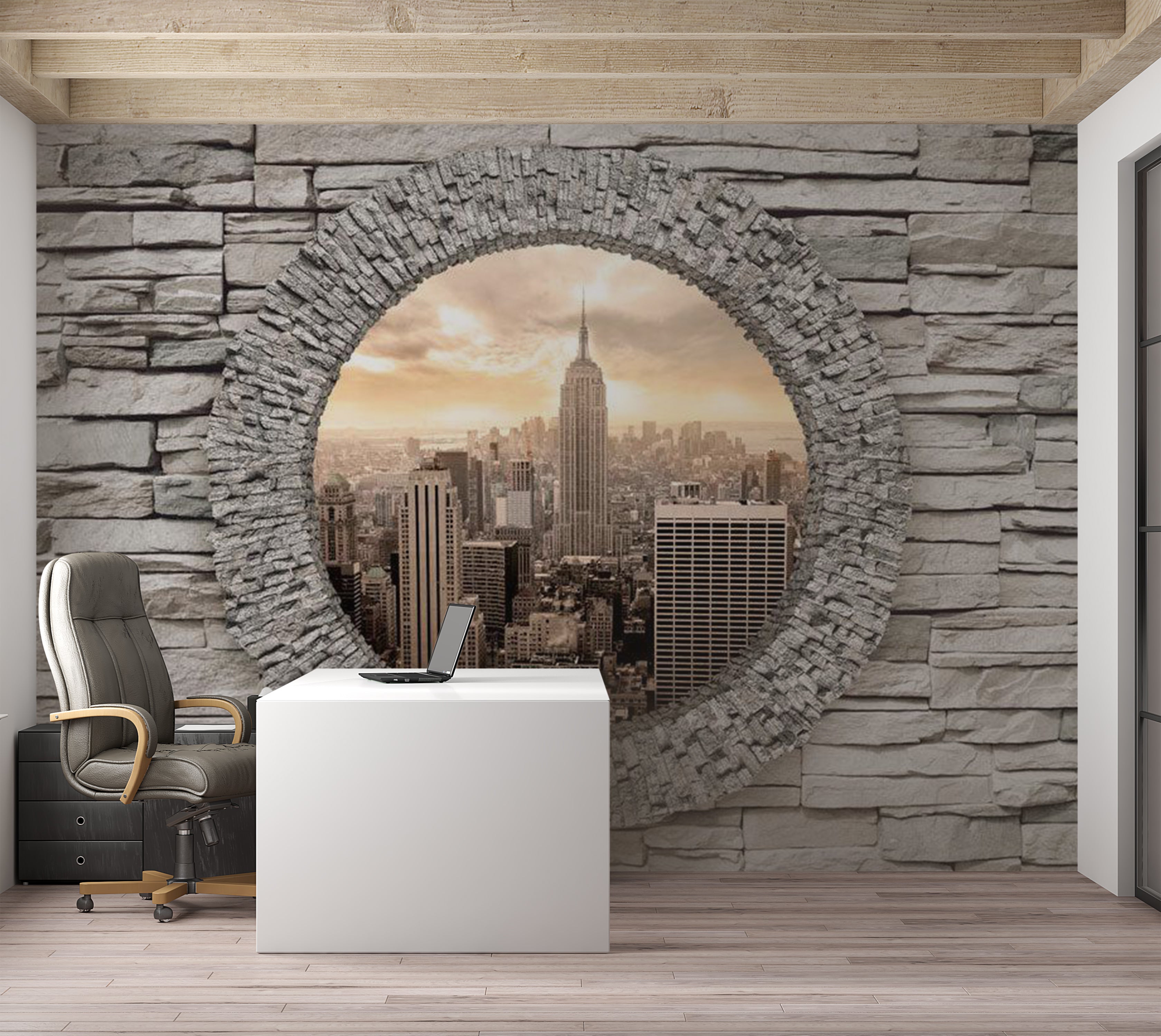 Peel & Stick Wall Mural - Secret New York Window 38"Wx27"H