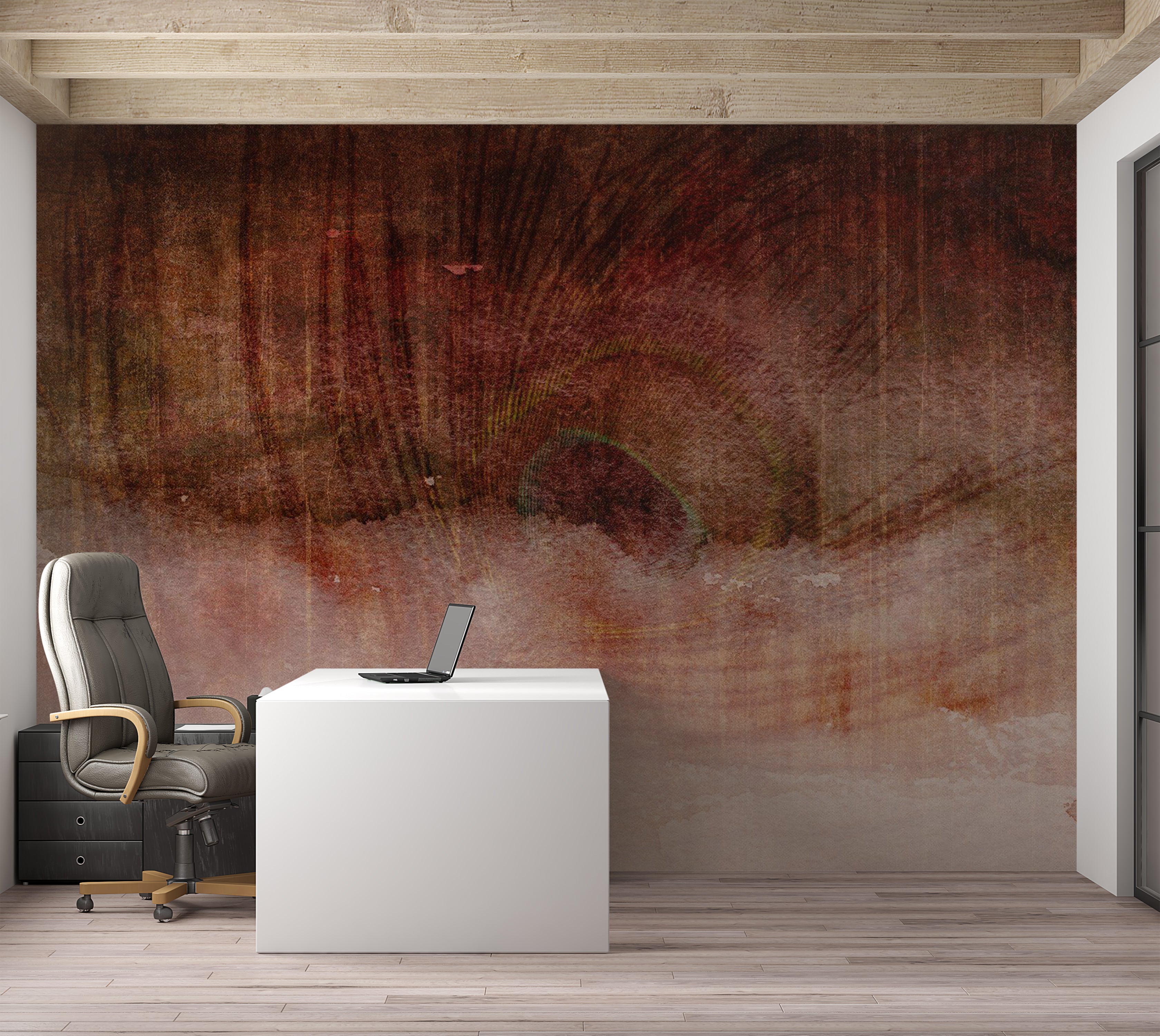 Peel & Stick Wall Mural - Brown Concrete Expression 38"Wx27"H