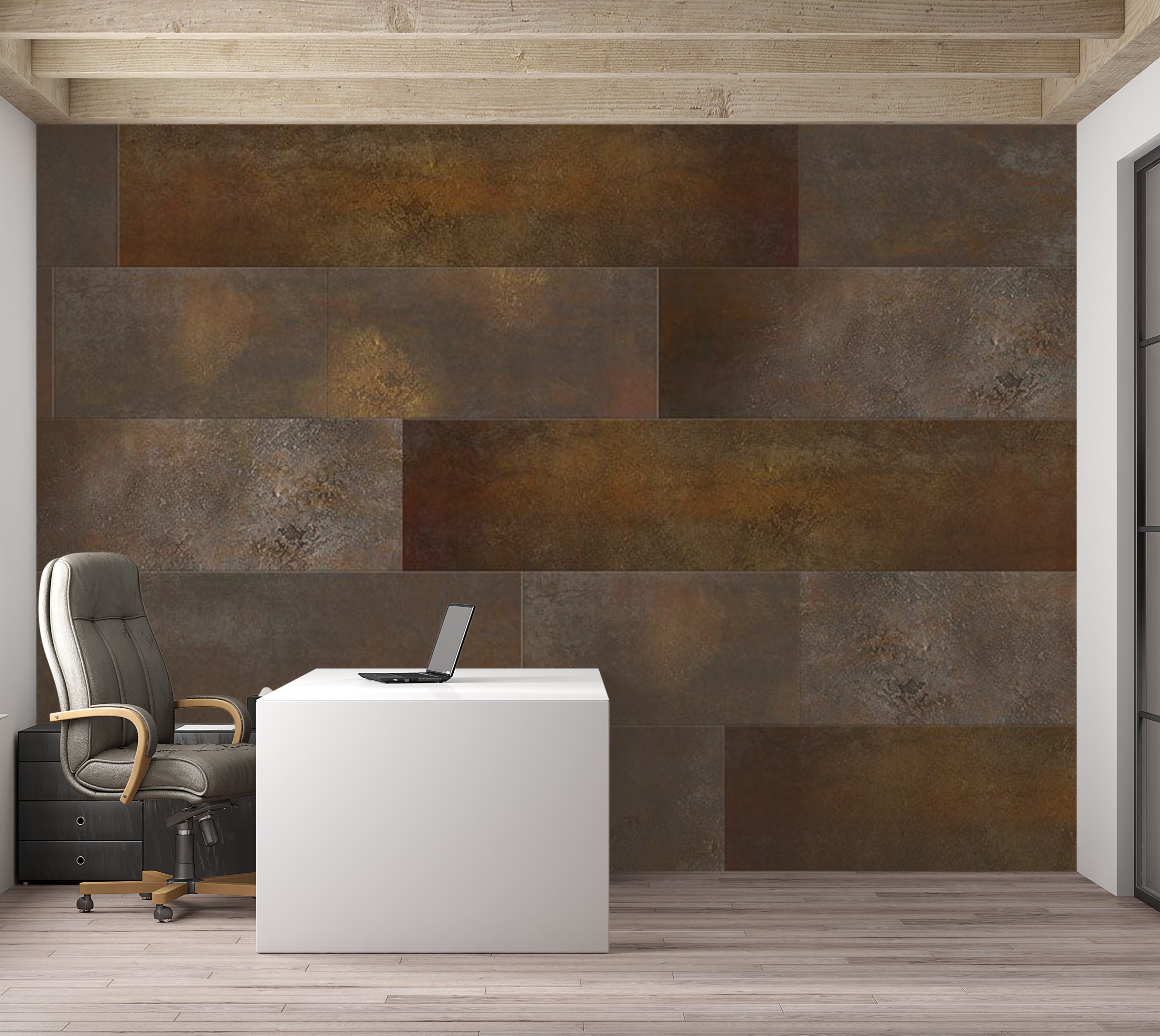 Peel & Stick Wall Mural - Brown Terracotta Tiles 38"Wx27"H