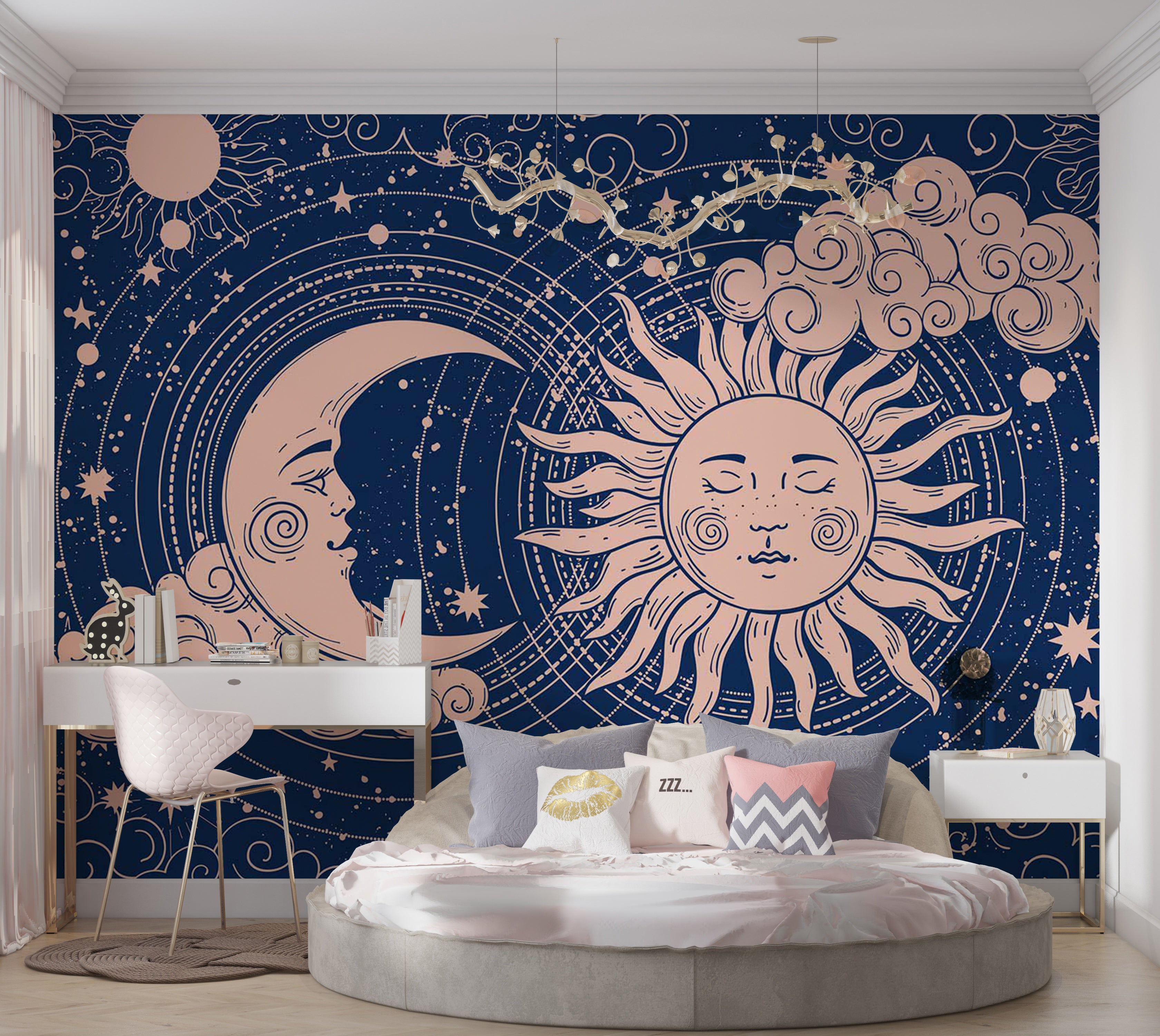 Peel & Stick Spiritual Wall Mural - Cosmic Harmony 38"Wx27"H