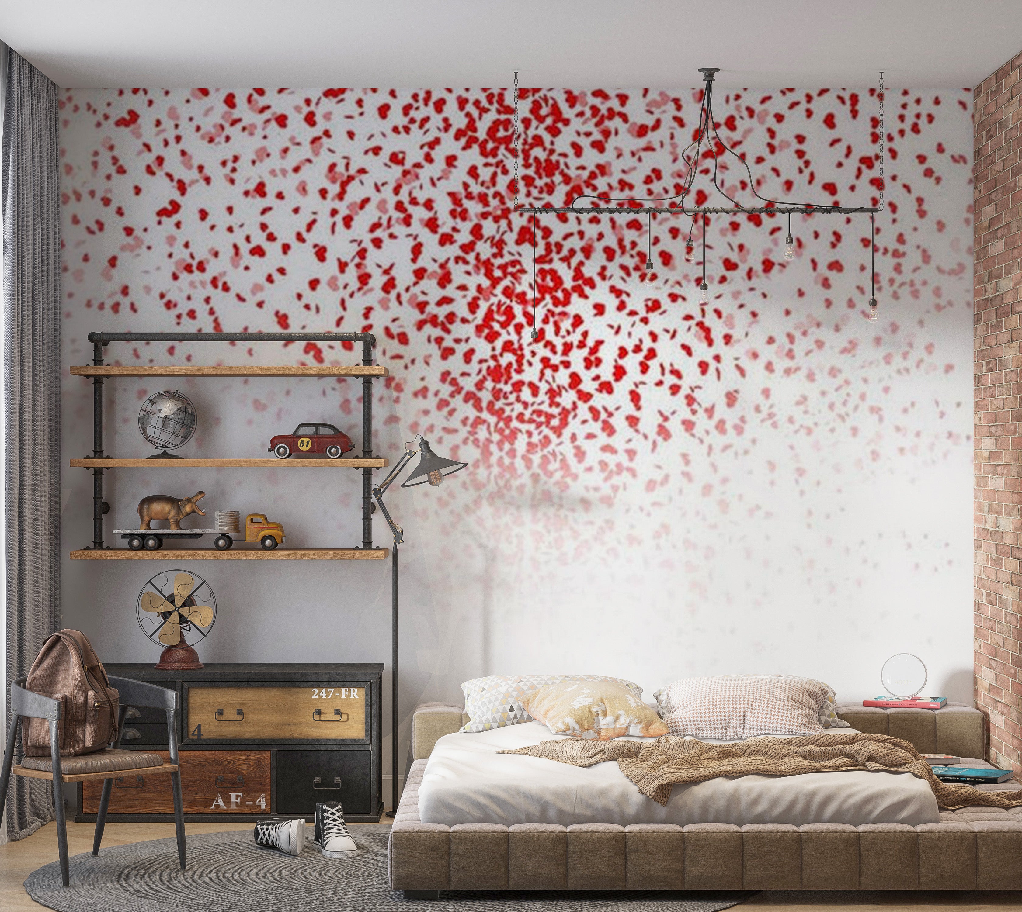 Abstract Wallpaper Wall Mural - Love Corner 39"Wx27"H