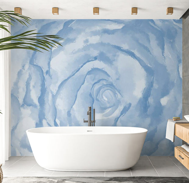 Abstract Wallpaper Wall Mural - Rose Blue 118"Wx90"H