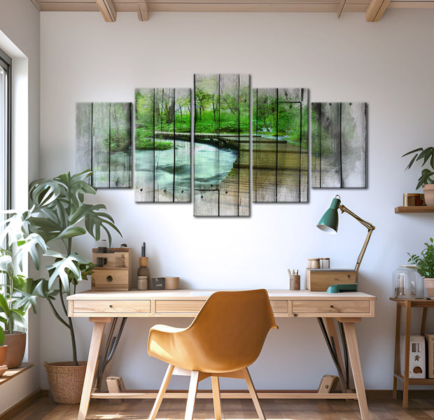 Stretched Canvas Landscape Art - Forest Of Secrets 40"Wx20"H