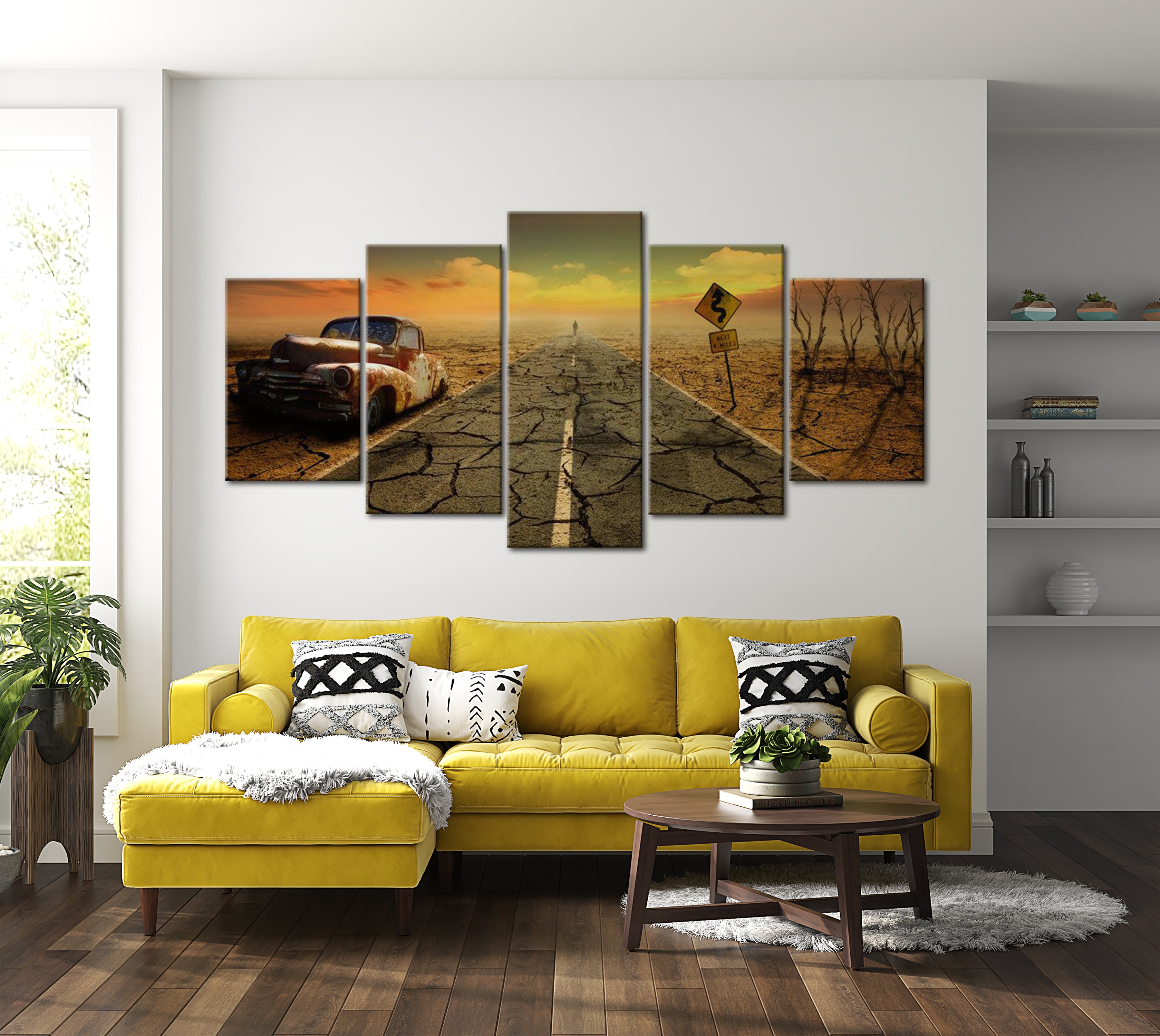 Stretched Canvas Landscape Art - Difficult Road 40"Wx20"H