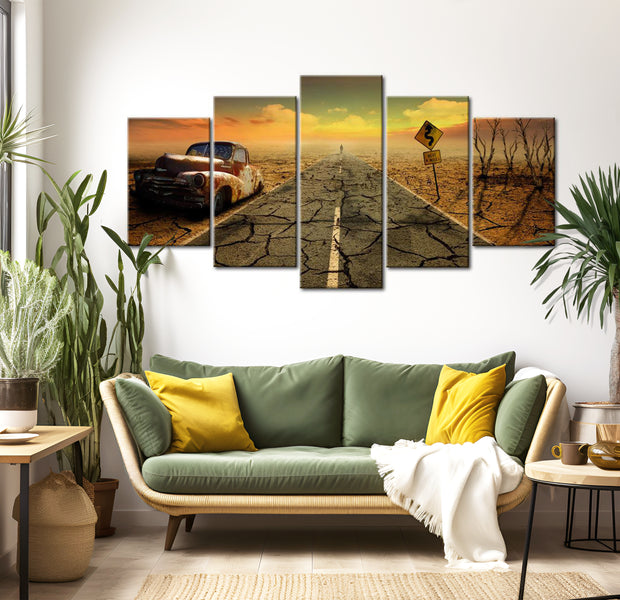 Stretched Canvas Landscape Art - Difficult Road 40"Wx20"H
