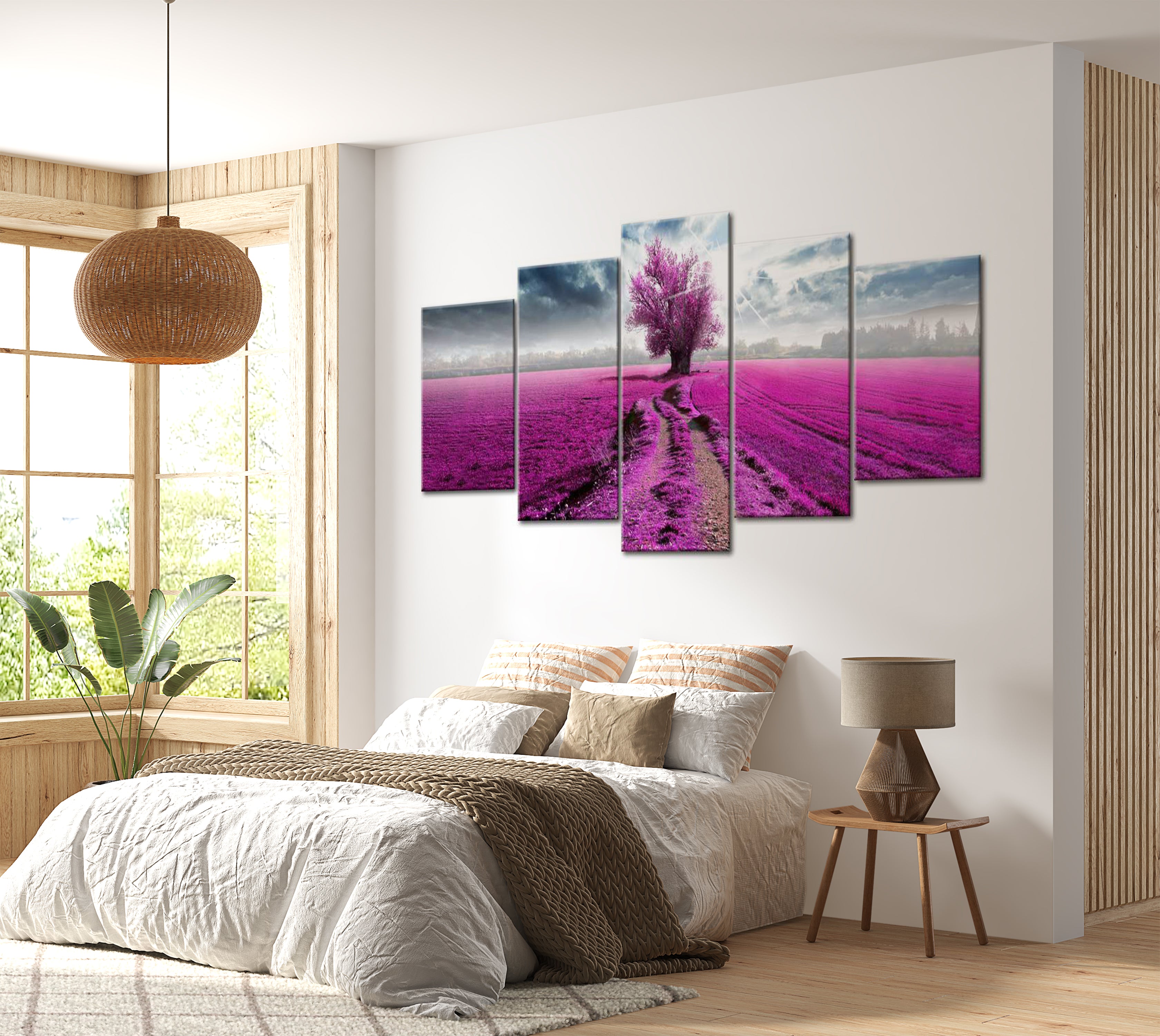 Stretched Canvas Landscape Art - Purple Land 40"Wx20"H