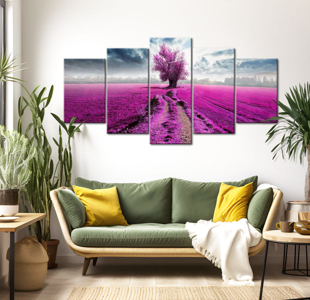 Stretched Canvas Landscape Art - Purple Land 40"Wx20"H