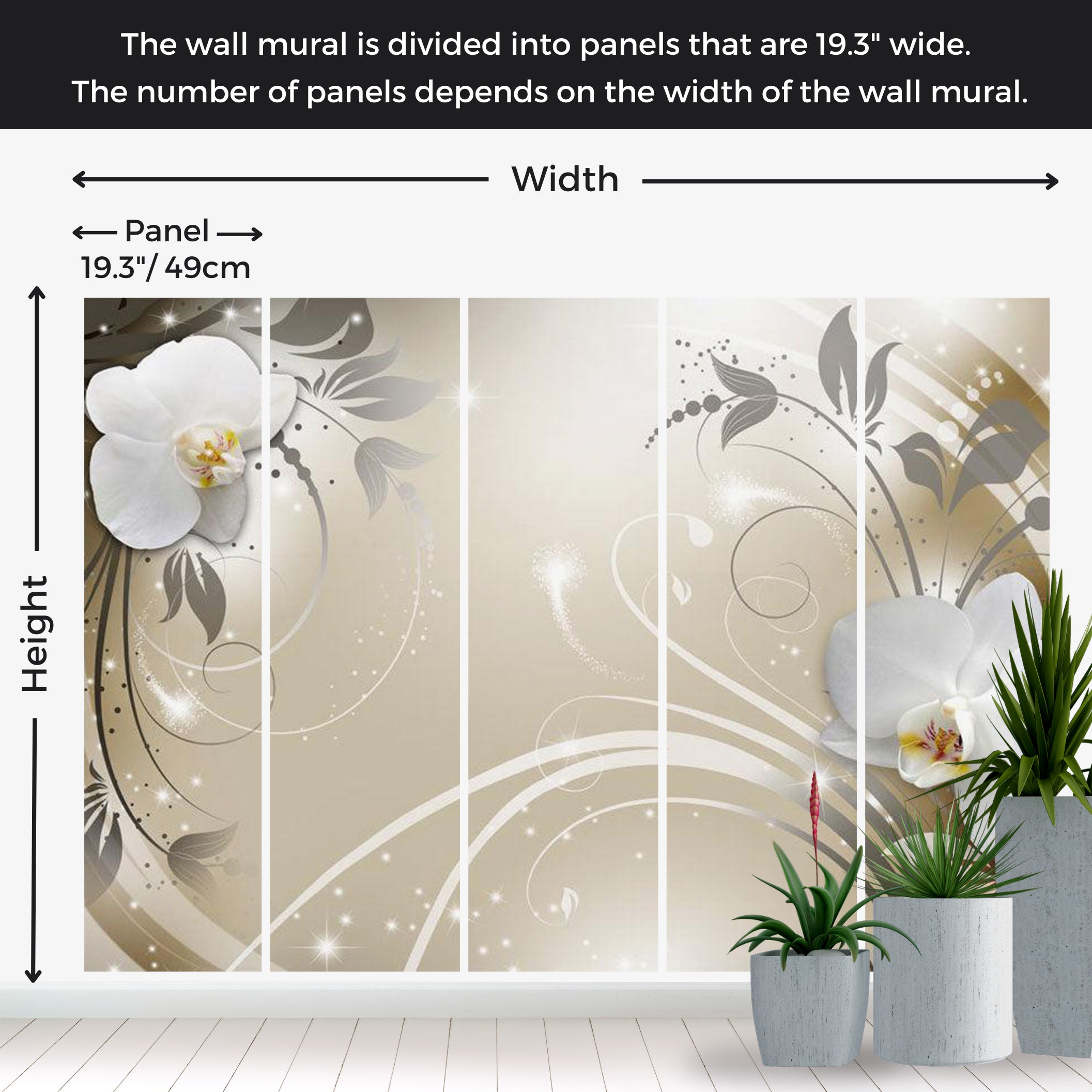 Peel & Stick Glam Wall Mural - Gold Dance 38"Wx27"H