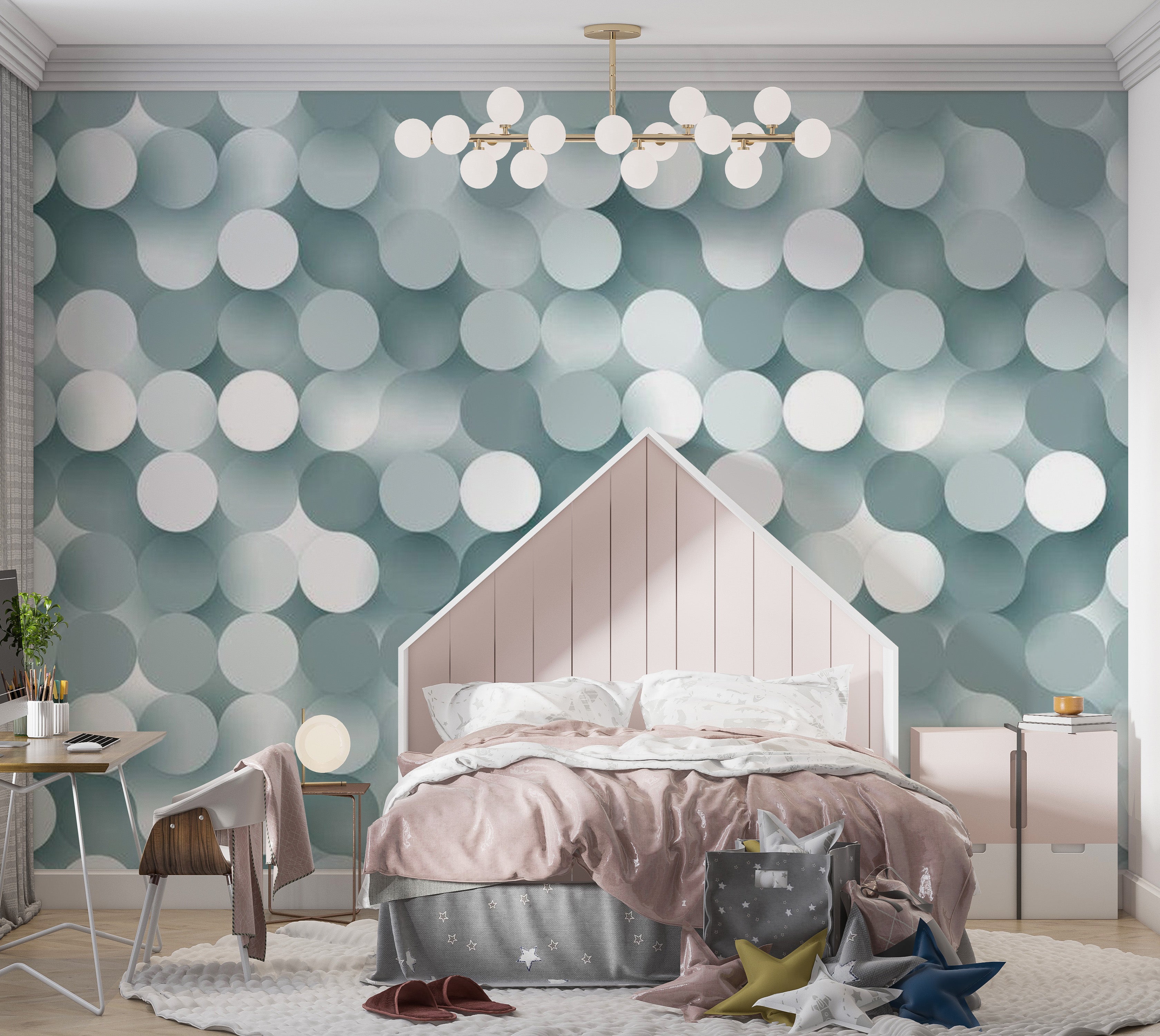 Abstract Wallpaper Wall Mural - In The Net Of Grey 39"Wx27"H