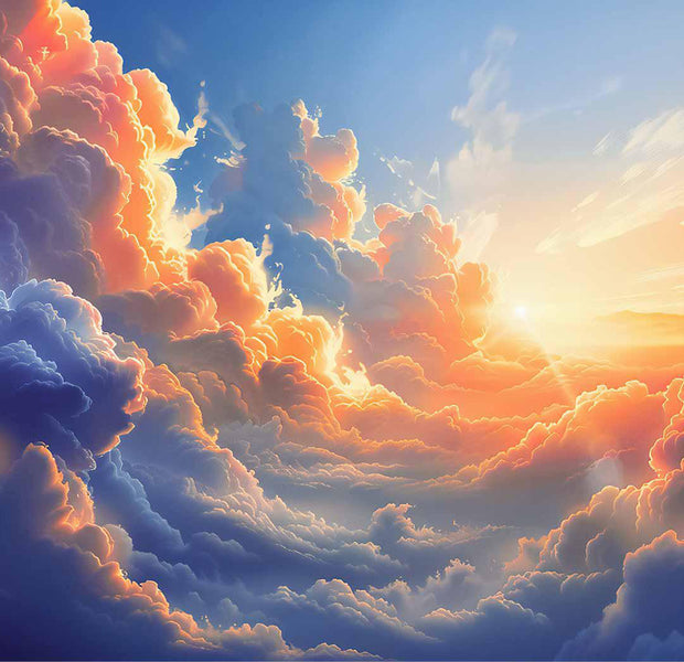 Peel & Stick Landscape Wall Mural - Sunset in The Clouds 38"Wx27"H