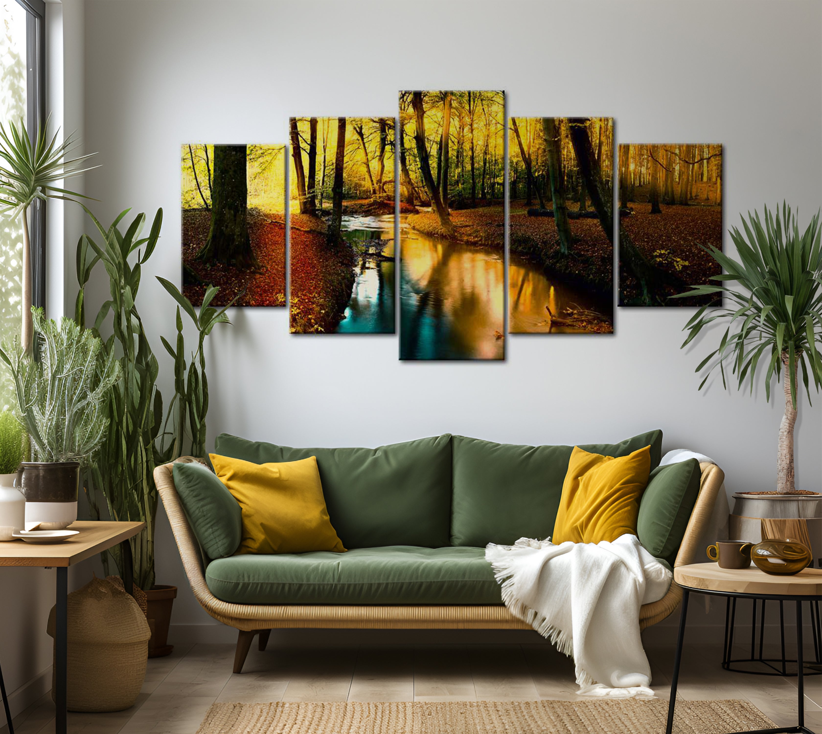 Stretched Canvas Landscape Art - Autumn Silence 40"Wx20"H