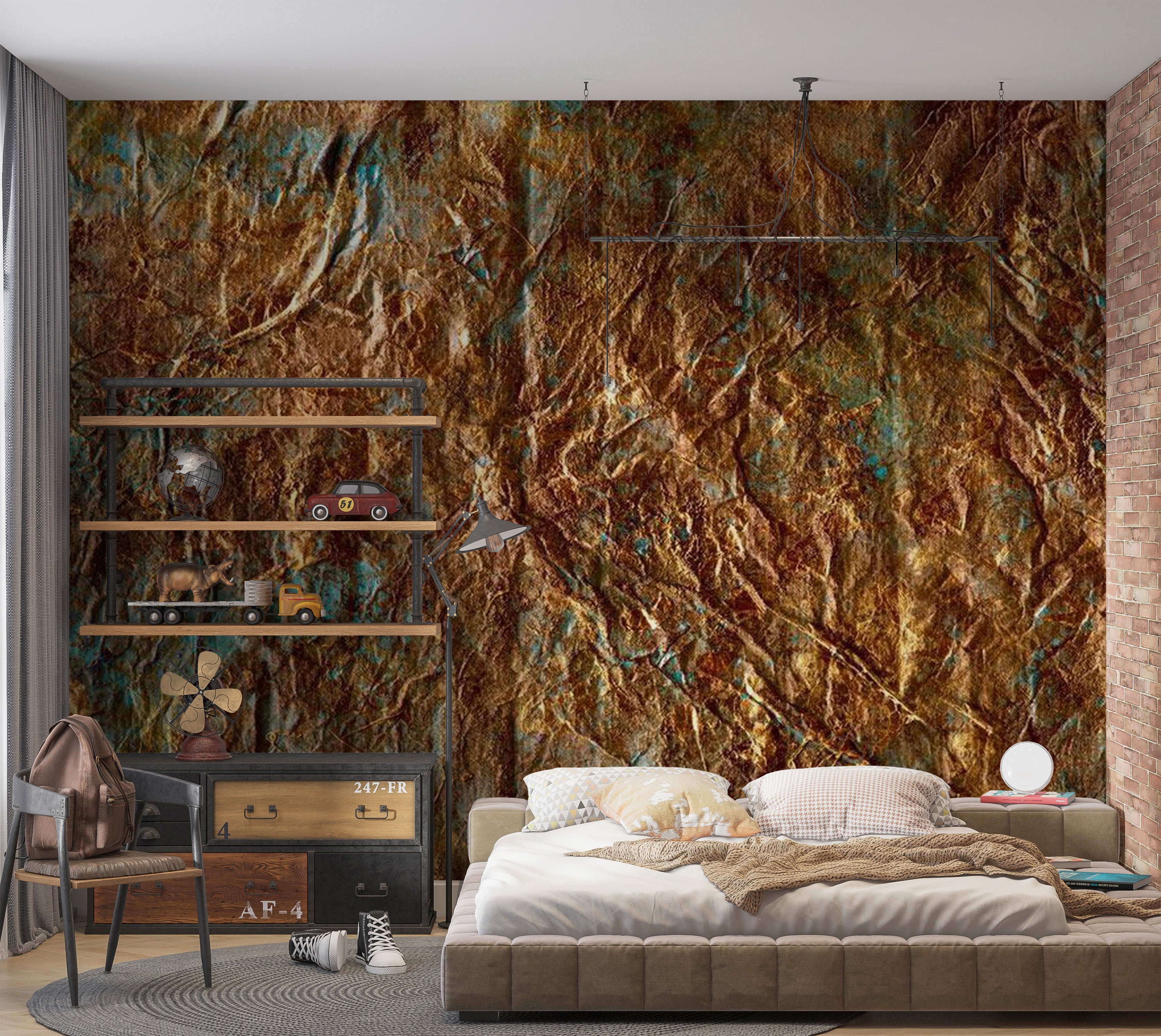 Abstract Wallpaper Wall Mural - Gold Of Atlantis 39"Wx27"H