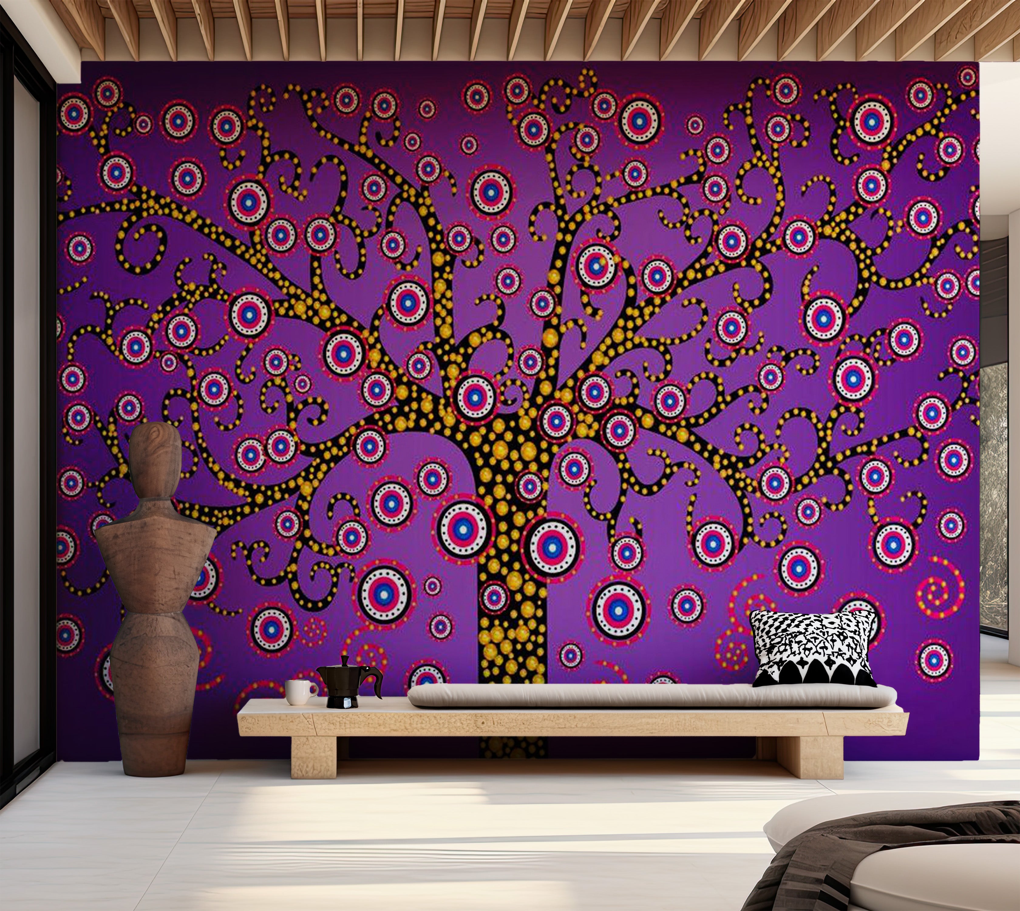 Abstract Wallpaper Wall Mural - The Magic Tree 39"Wx27"H