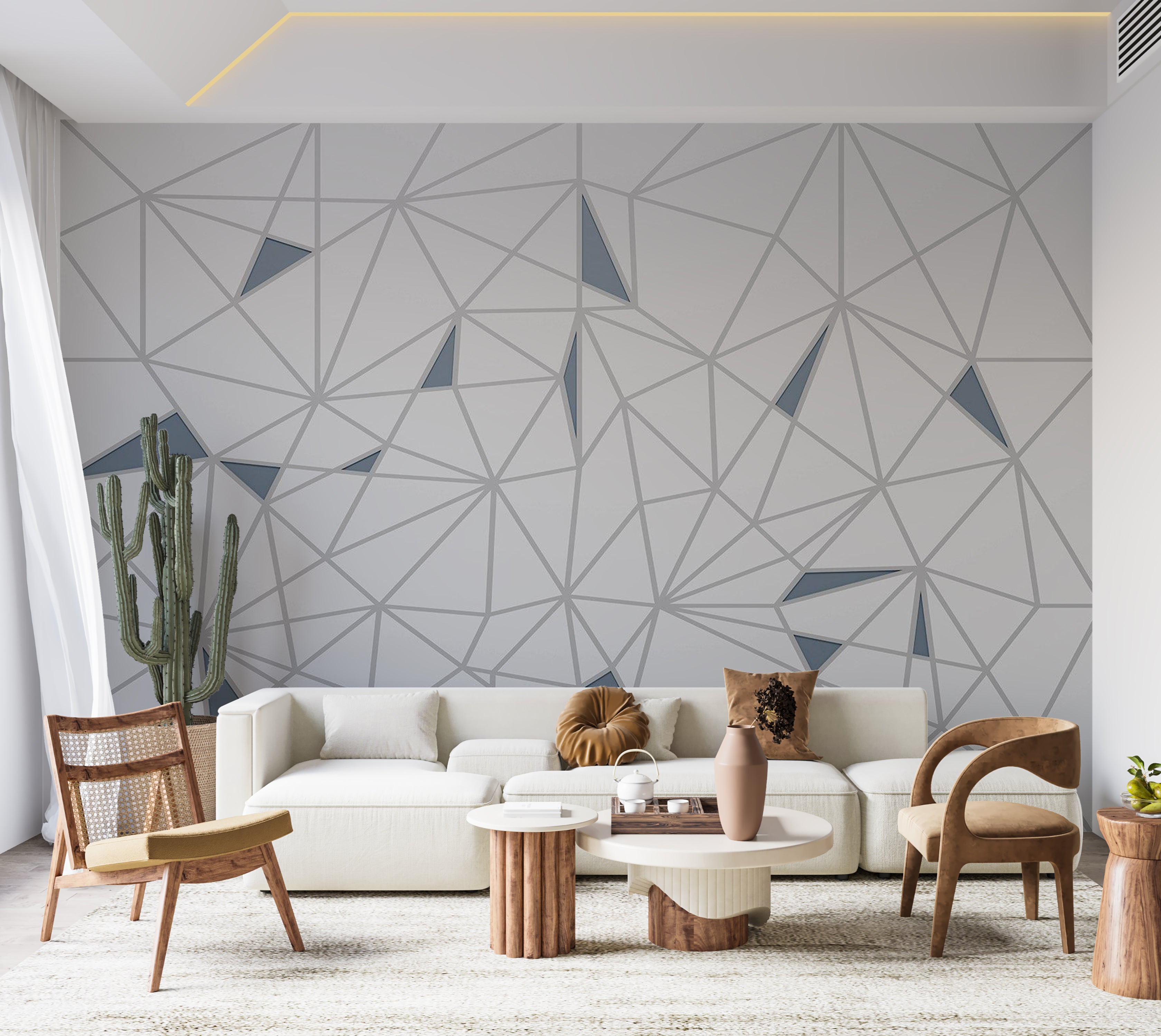 Abstract Wallpaper Wall Mural - Lines of Intersection 39"Wx27"H / Standard