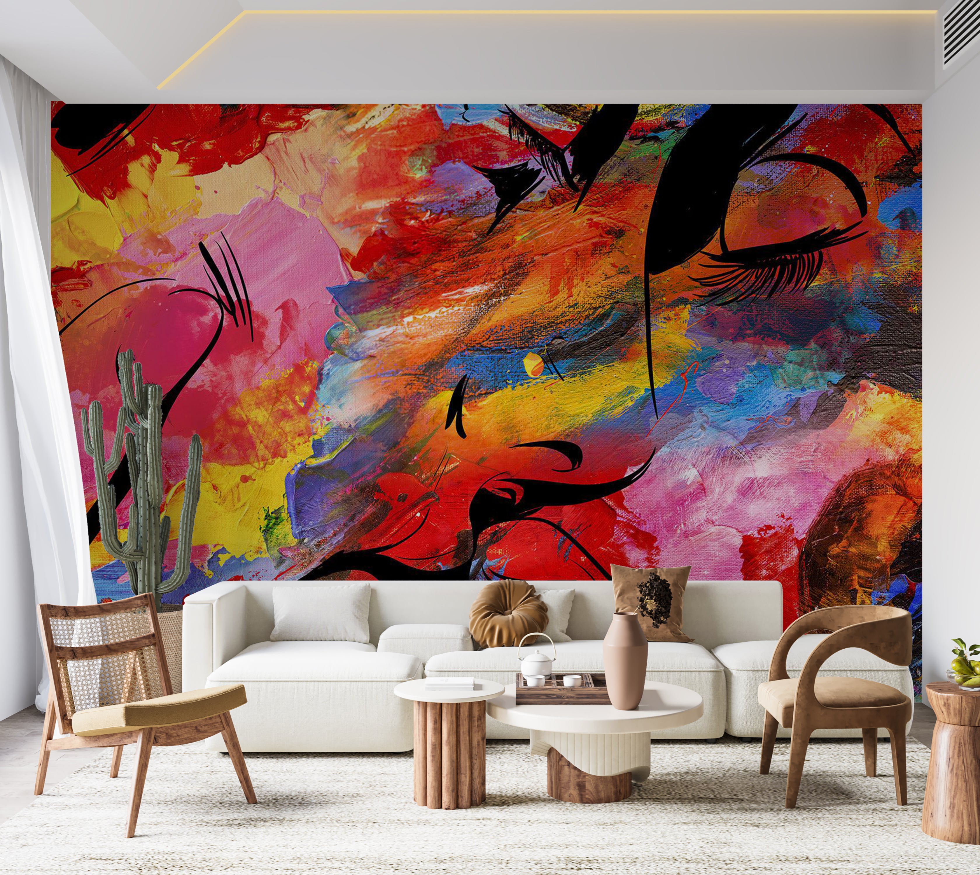 Abstract Wallpaper Wall Mural - Love Story 39"Wx27"H / Standard