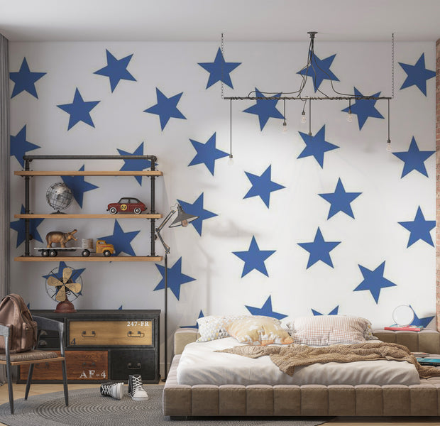 Abstract Wallpaper Wall Mural - Blue Star 39"Wx27"H