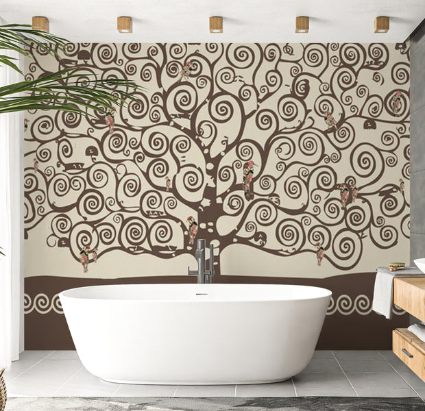 Abstract Wallpaper Wall Mural - Spiral Branches 118"Wx90"H