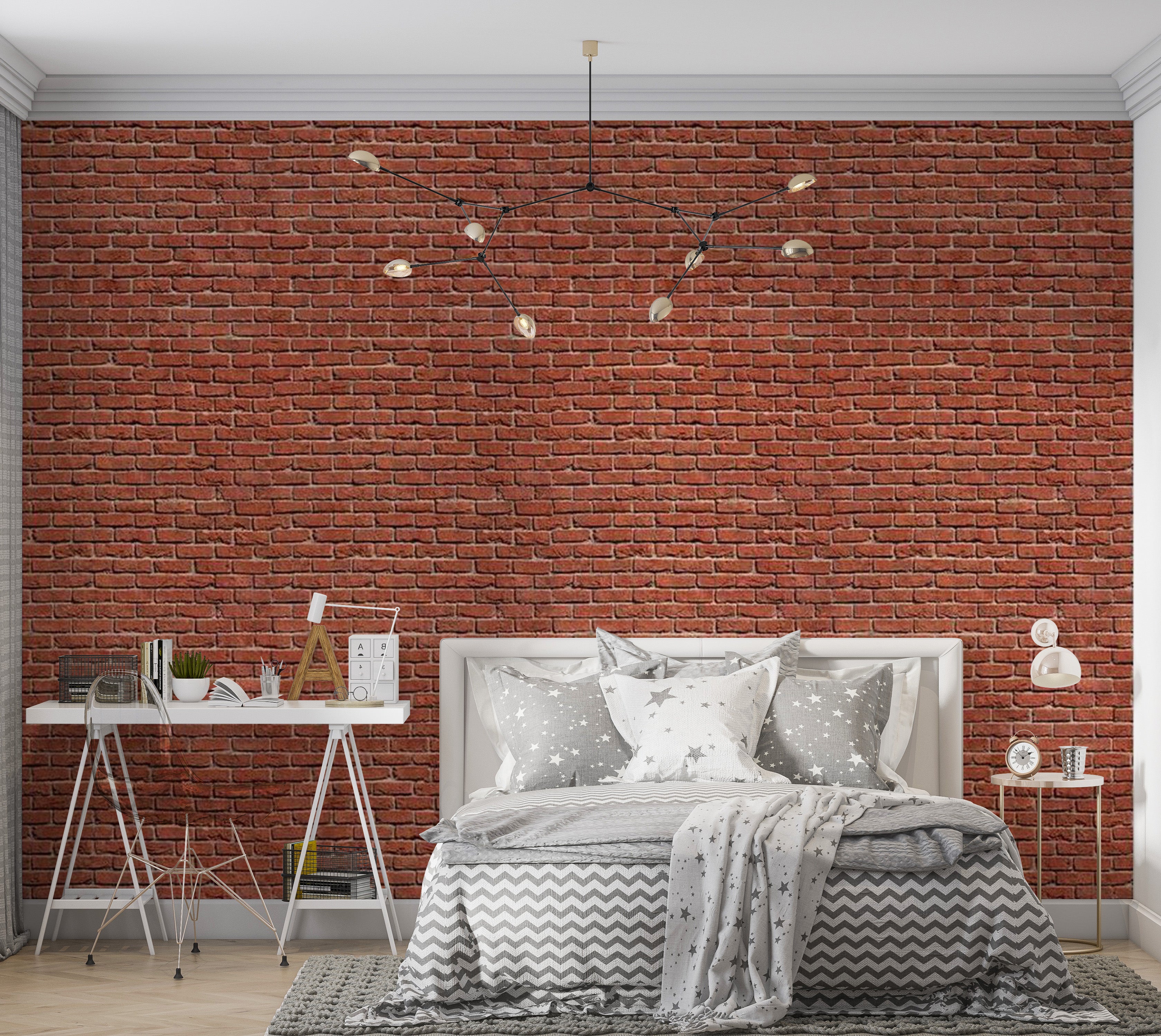 Background & Patterns Wallpaper Wall Mural - Modern Red Brick Wall 118"Wx90"H