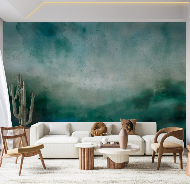 Abstract Wallpaper Wall Mural - Malachite Landscape 39"Wx27"H / Standard