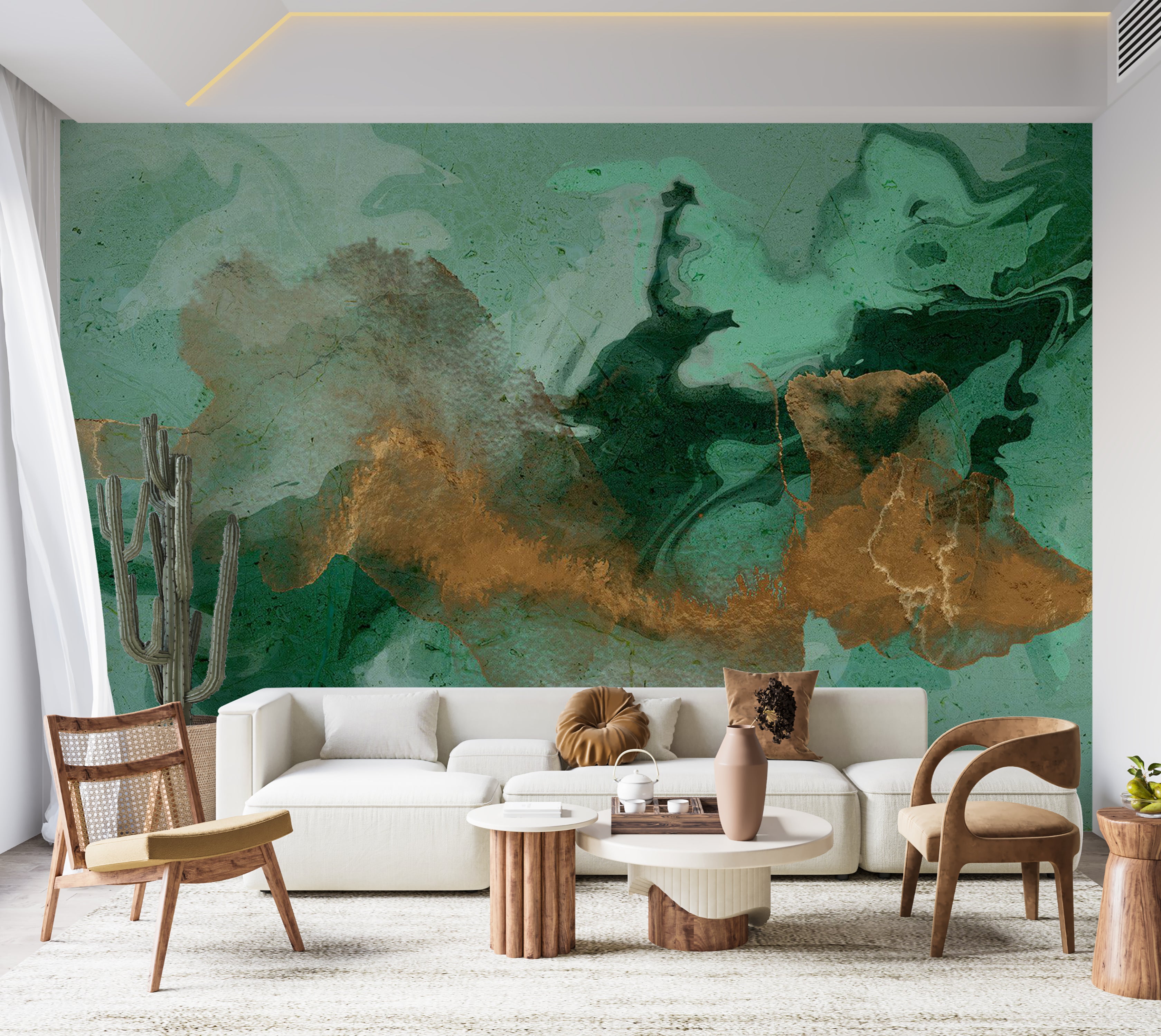 Abstract Wallpaper Wall Mural - Malachite Play 39"Wx27"H / Standard