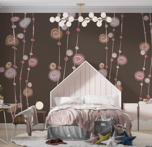 Abstract Wallpaper Wall Mural - Design: Abstract - Roses 118"Wx90"H
