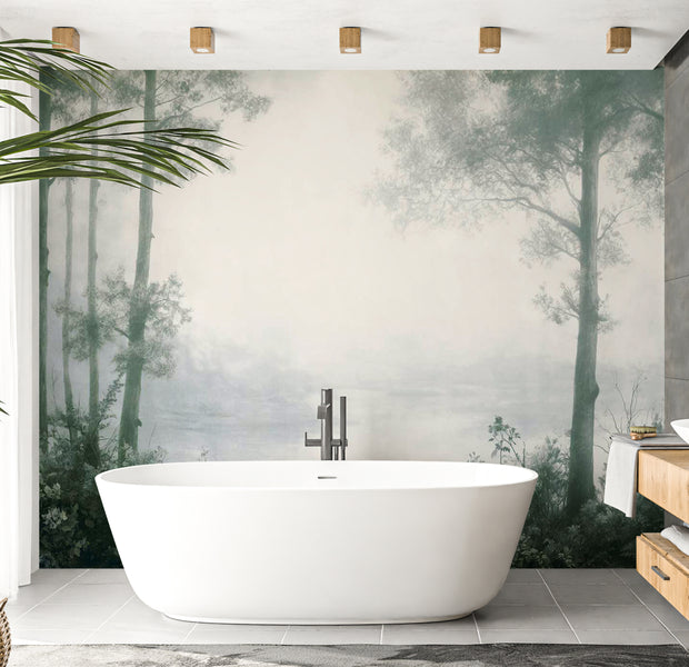 Peel & Stick Landscape Wall Mural - Grove Trees and Pond 38"Wx27"H