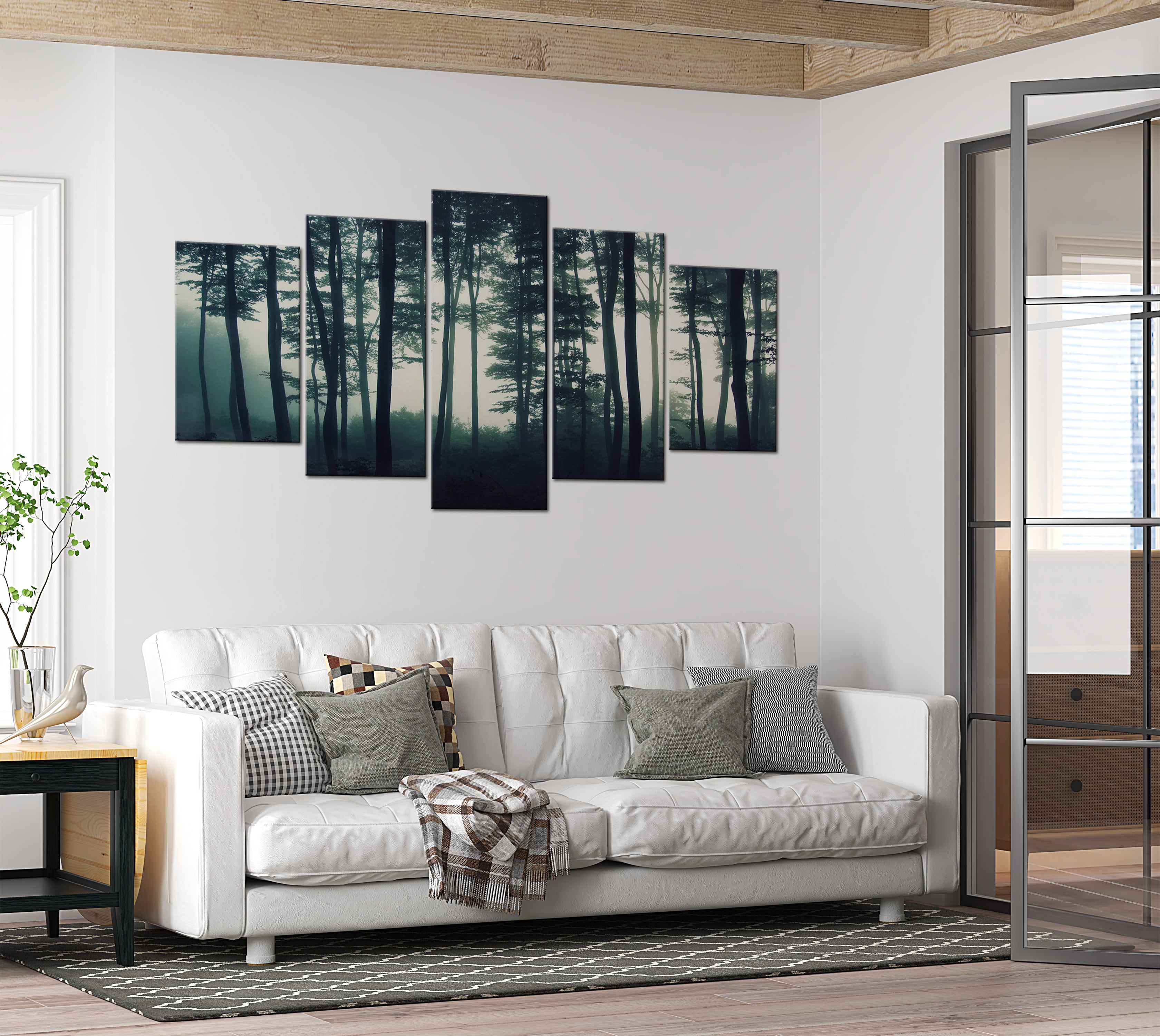 Stretched Canvas Landscape Art - Dark Forest 40"Wx20"H