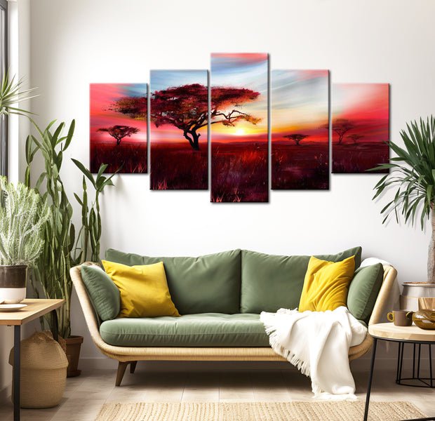 Stretched Canvas Landscape Art - Wild Savannah 40"Wx20"H