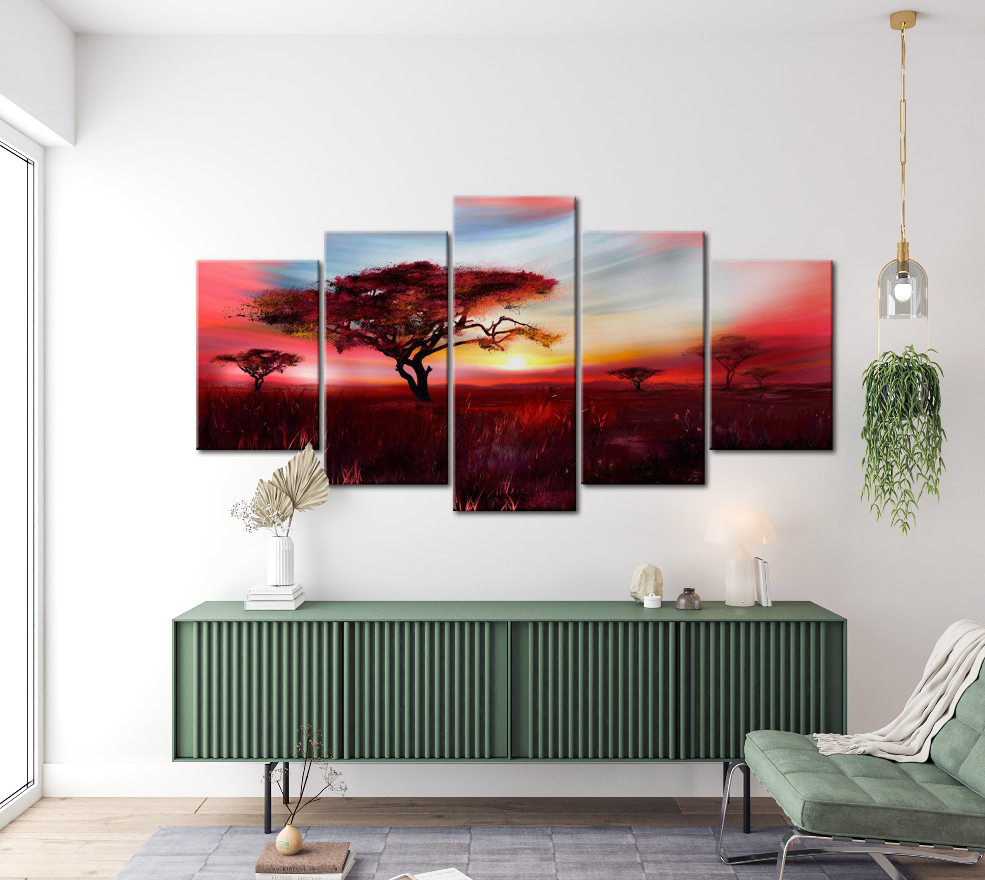 Stretched Canvas Landscape Art - Wild Savannah 40"Wx20"H