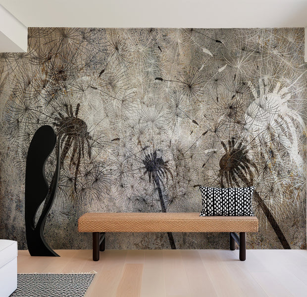 Peel & Stick Floral Wall Mural - Silver Tree Fantasy 38"Wx27"H