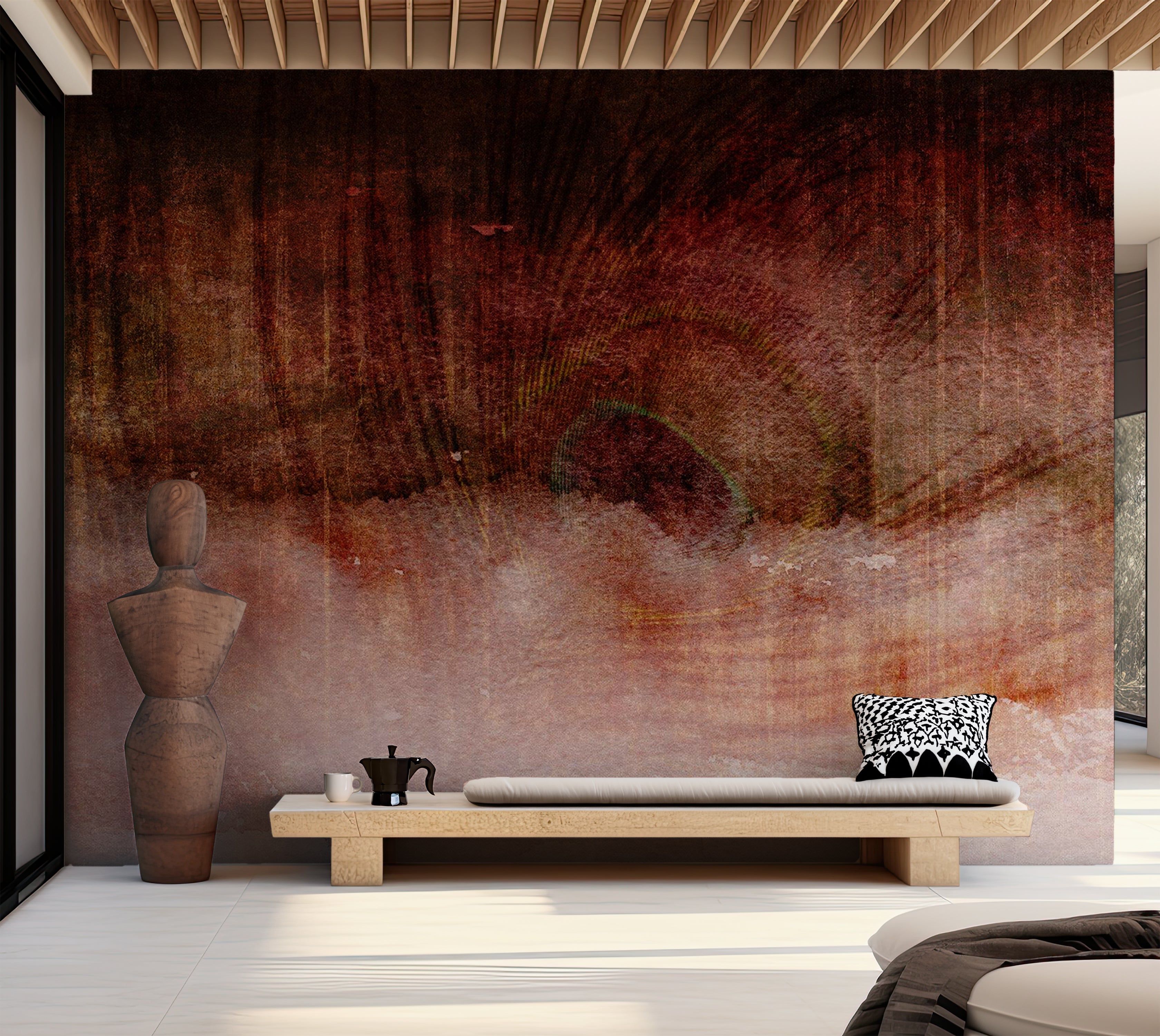 Peel & Stick Wall Mural - Brown Concrete Expression 38"Wx27"H