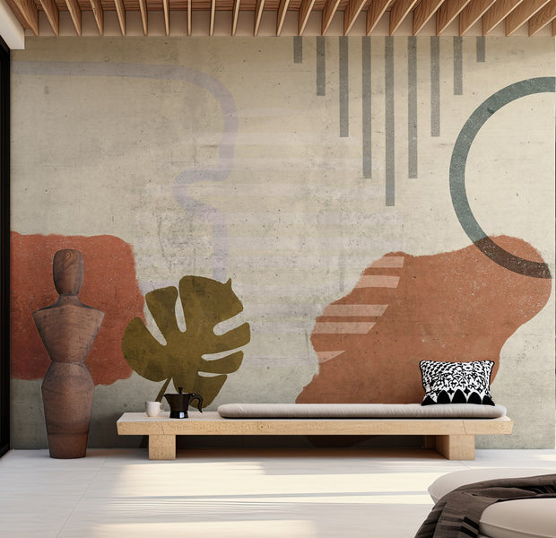 Abstract Wallpaper Wall Mural - Geometric Landscape 39"Wx27"H / Standard