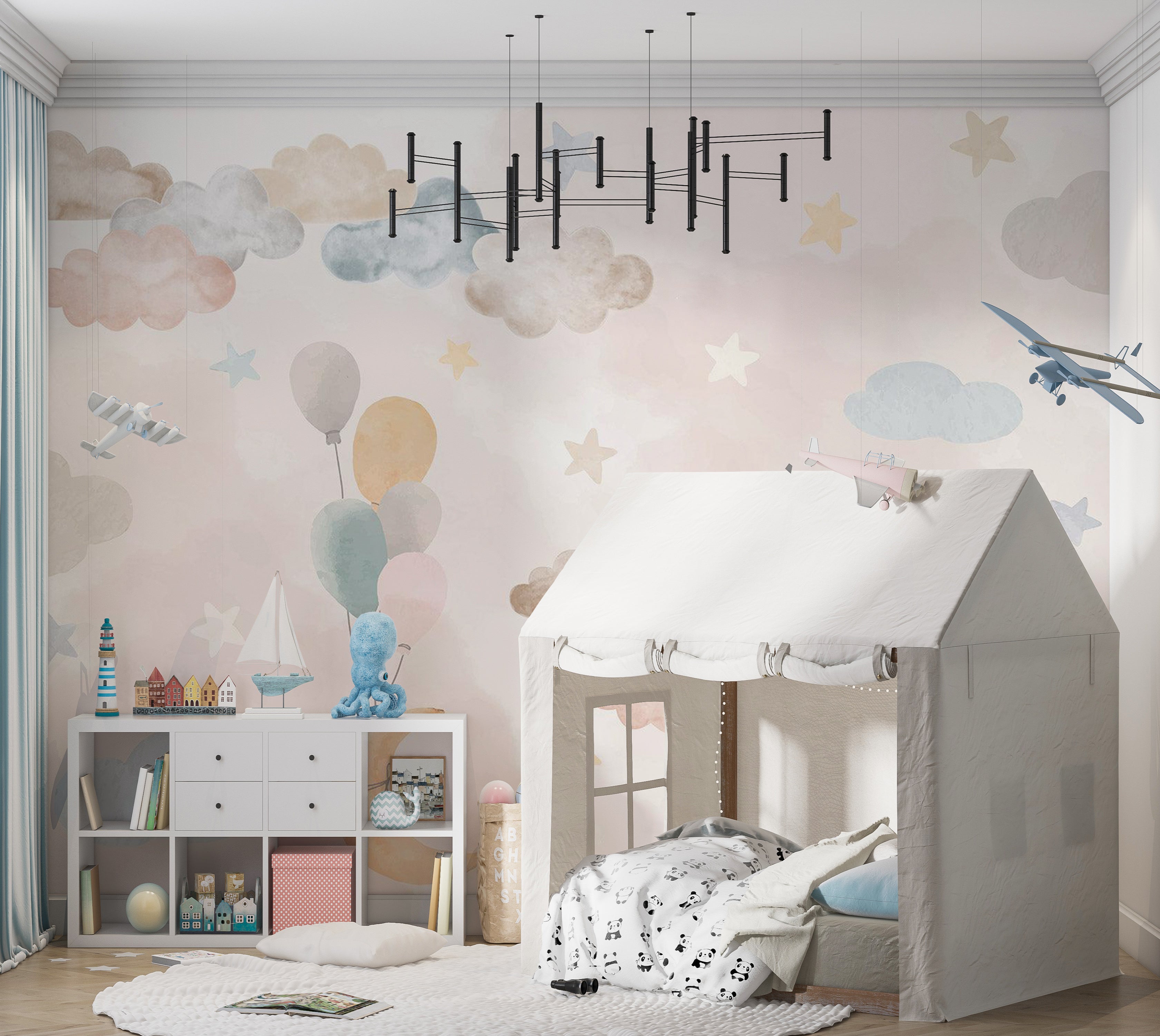 Kids Wallpaper Wall Mural - Fairy Tale Sky 39"Wx27"H / Standard