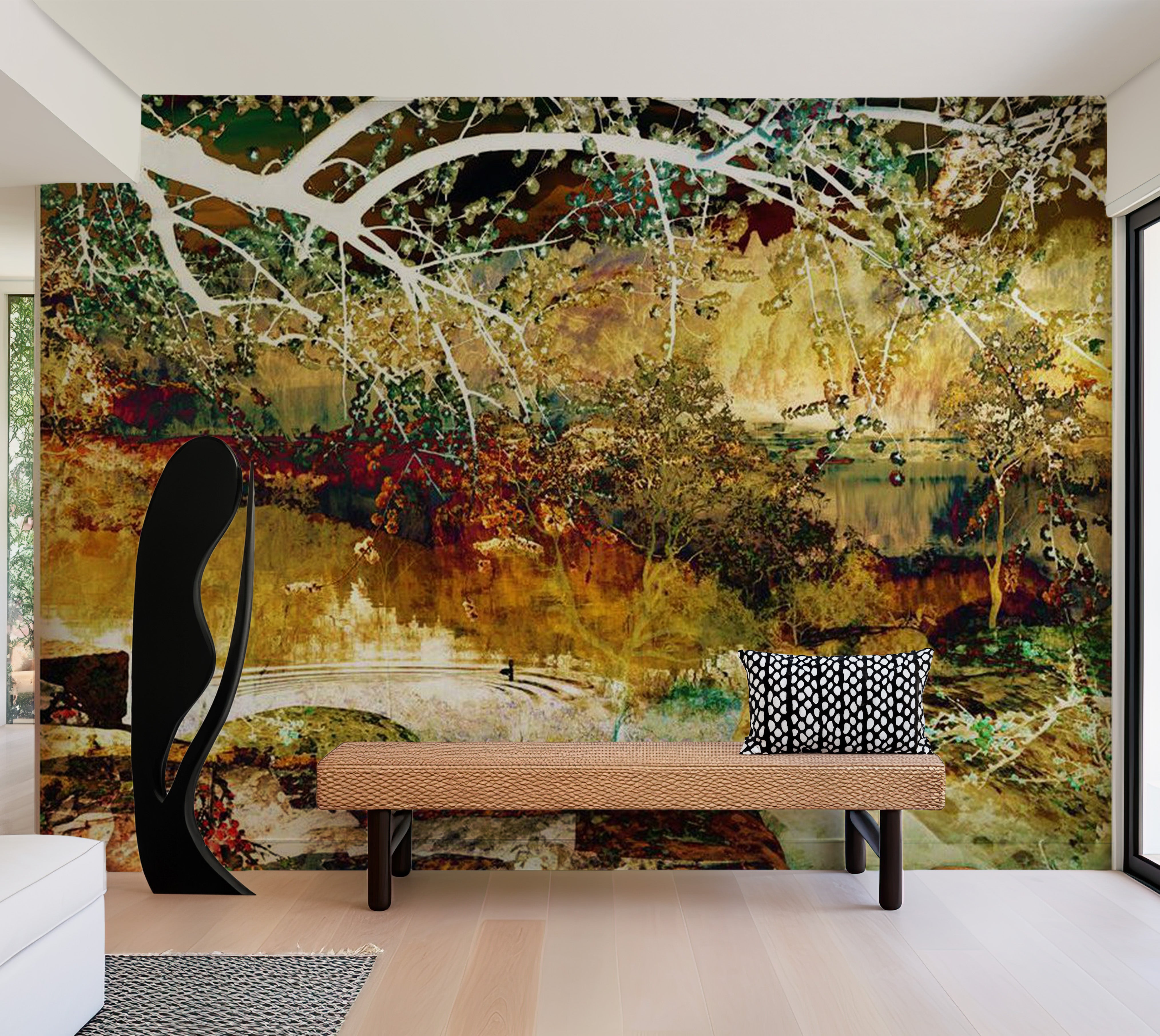 Abstract Wallpaper Wall Mural - River Of Life 118"Wx90"H