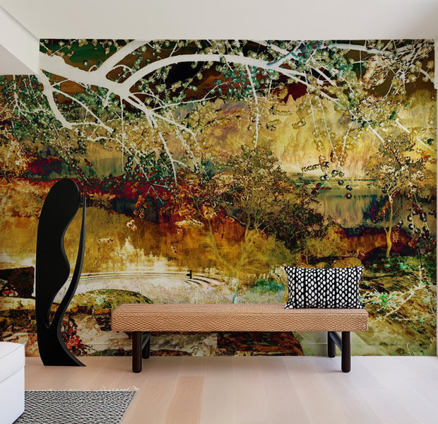 Abstract Wallpaper Wall Mural - River Of Life 118"Wx90"H