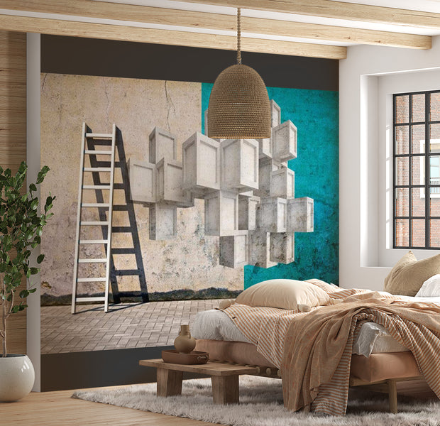 Background & Patterns Wallpaper Wall Mural - Concrete Blocks 118"Wx90"H