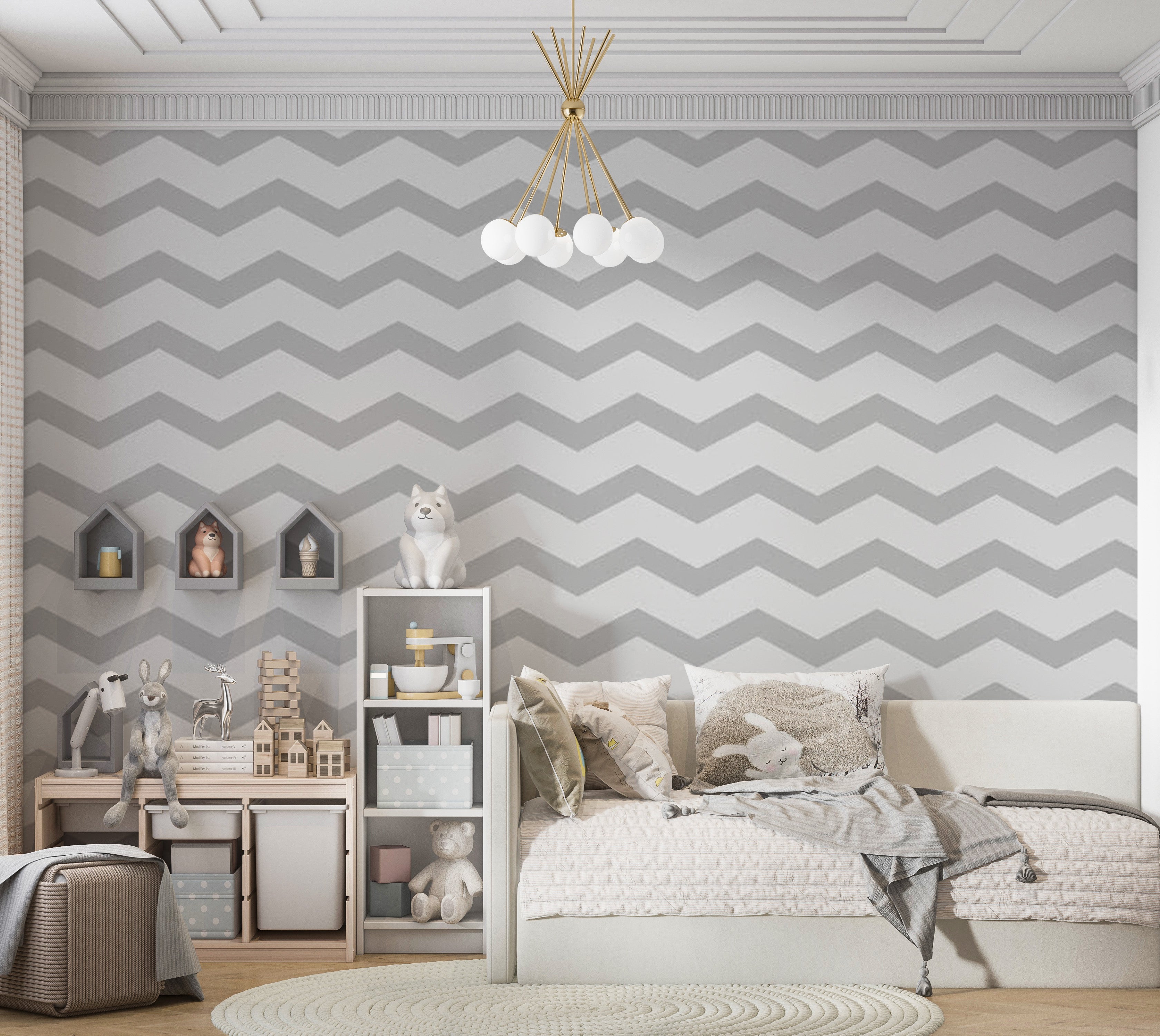 Abstract Wallpaper Wall Mural - Brain Waves 39"Wx27"H