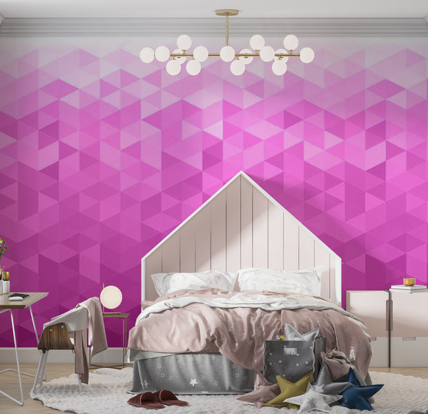 Abstract Wallpaper Wall Mural - Pink Pixel 39"Wx27"H