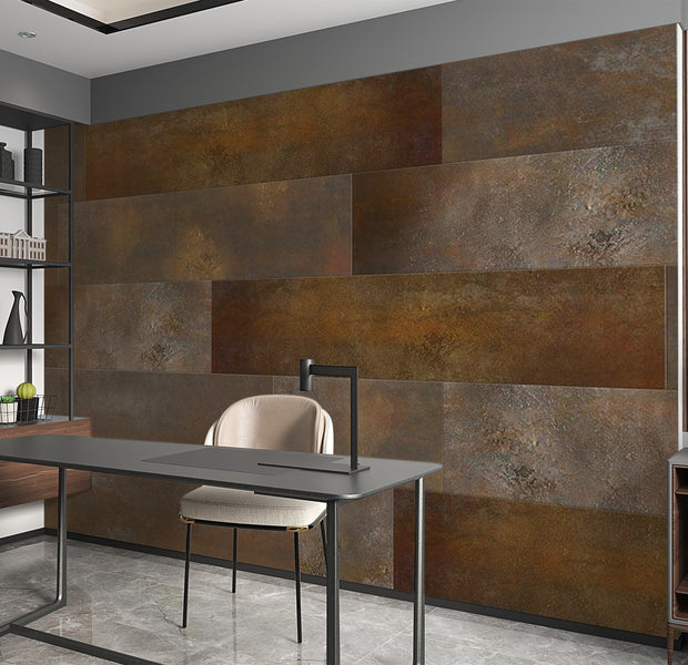 Background & Patterns Wallpaper Wall Mural - Golden Copper Tiles 39"Wx27"H