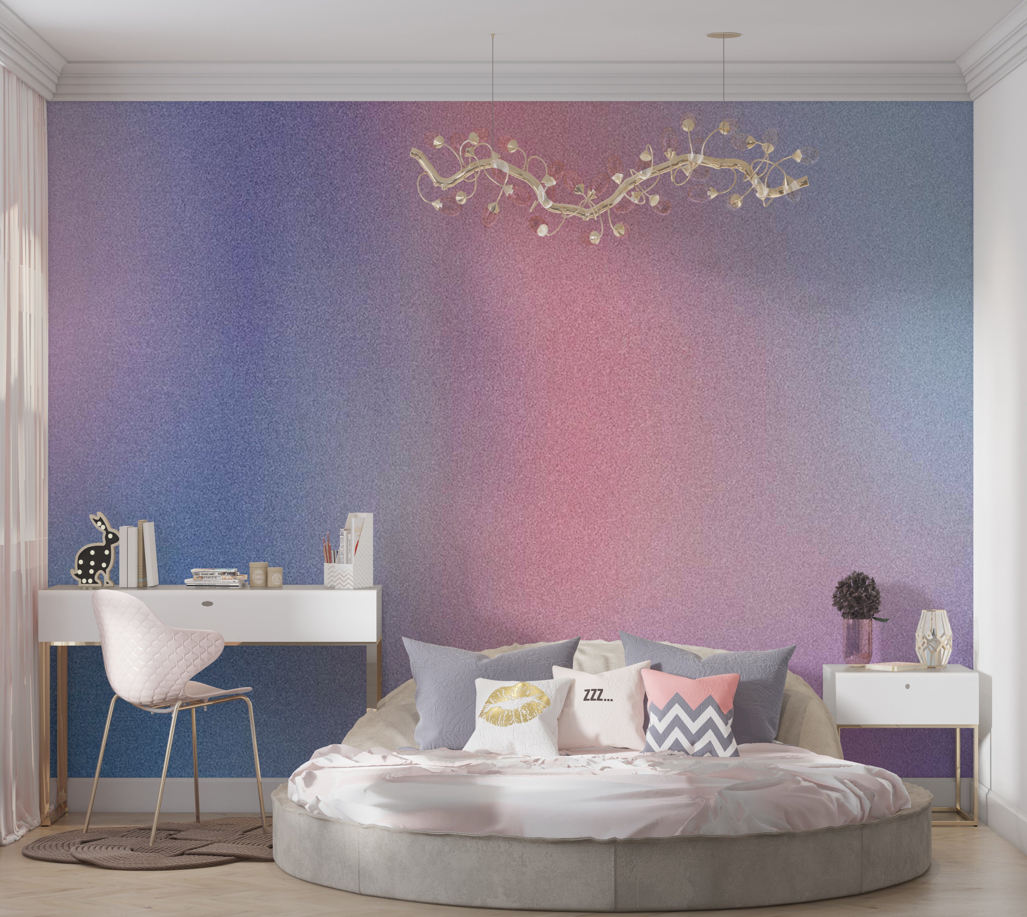 Peel & Stick Wall Mural - Rainbow Gradient Mist 38"Wx27"H