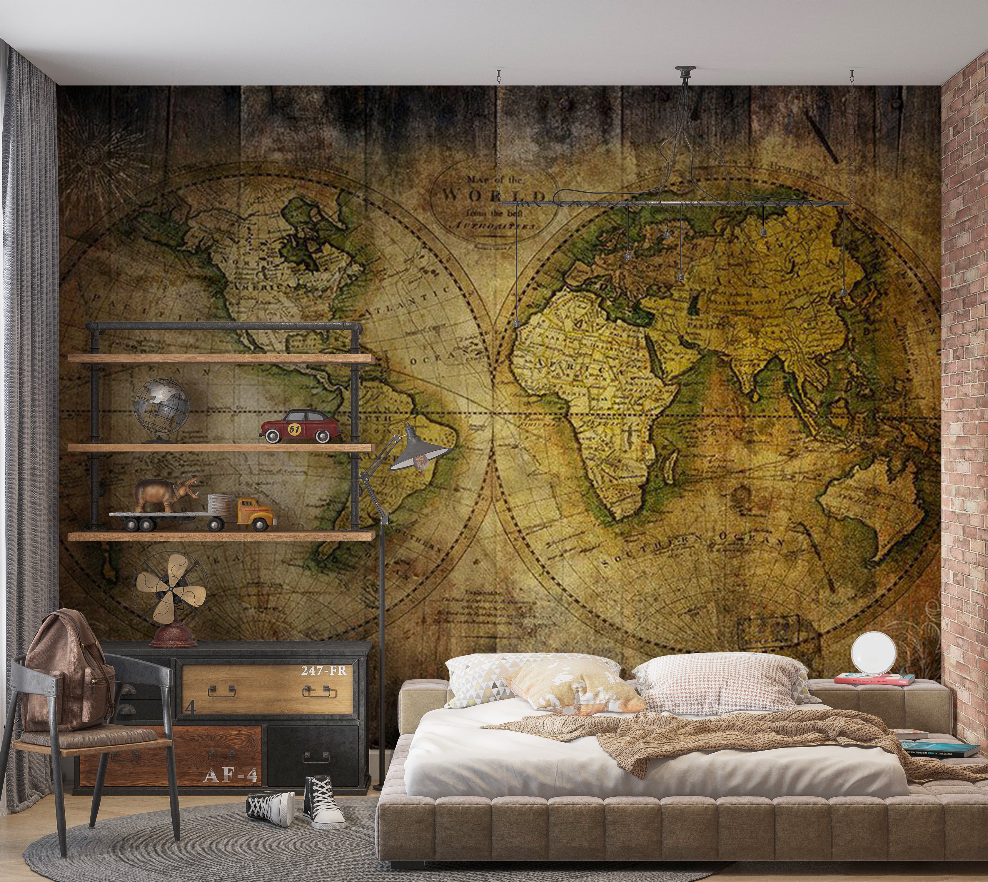 Peel & Stick Map Wall Mural - Searching for Old World 38"Wx27"H