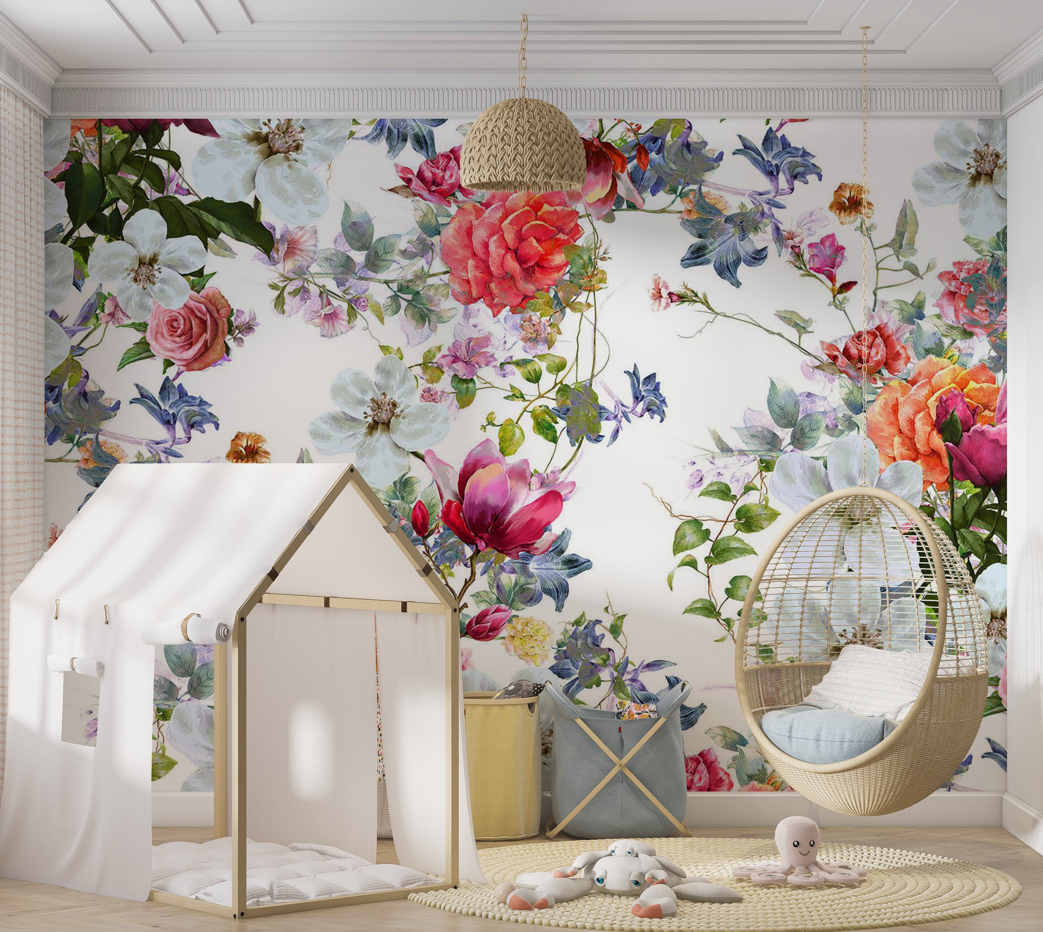 Peel & Stick Floral Wall Mural - Colored Bouquet 38"Wx27"H