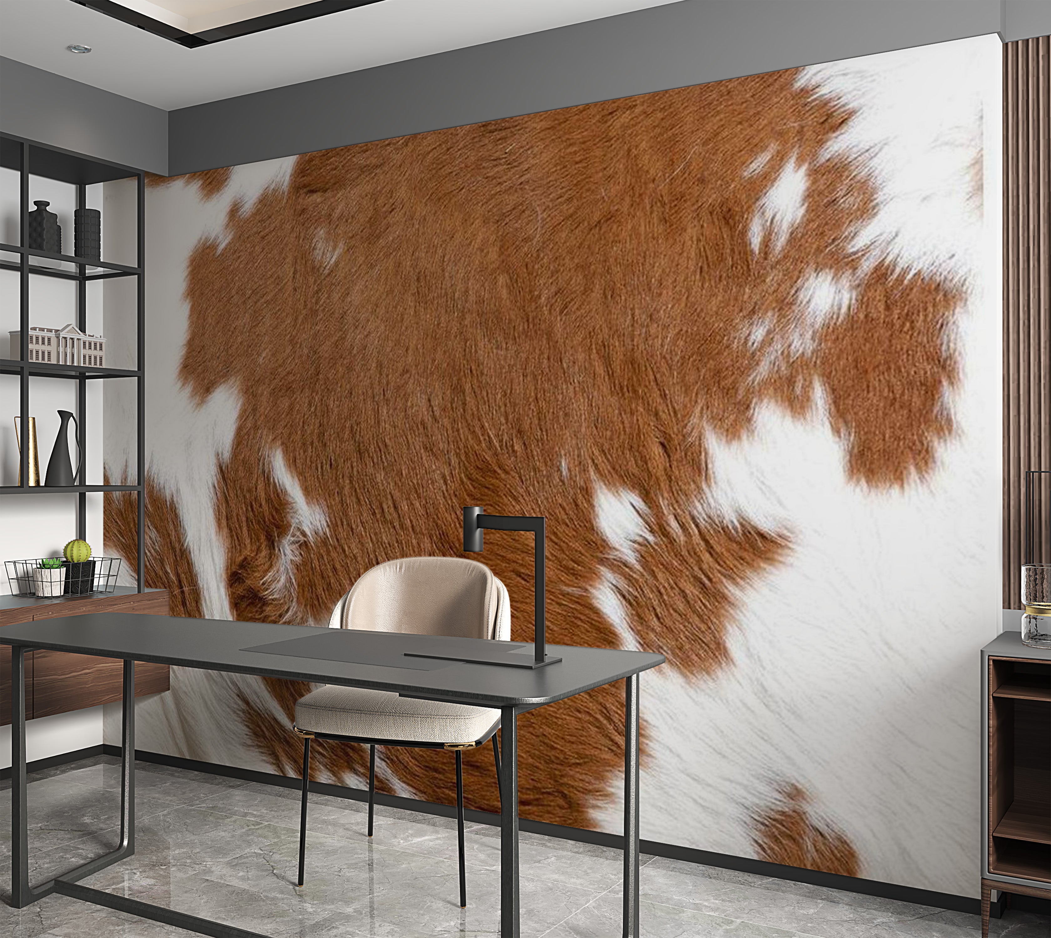 Background & Patterns Wallpaper Wall Mural - Cowhide 118"Wx90"H