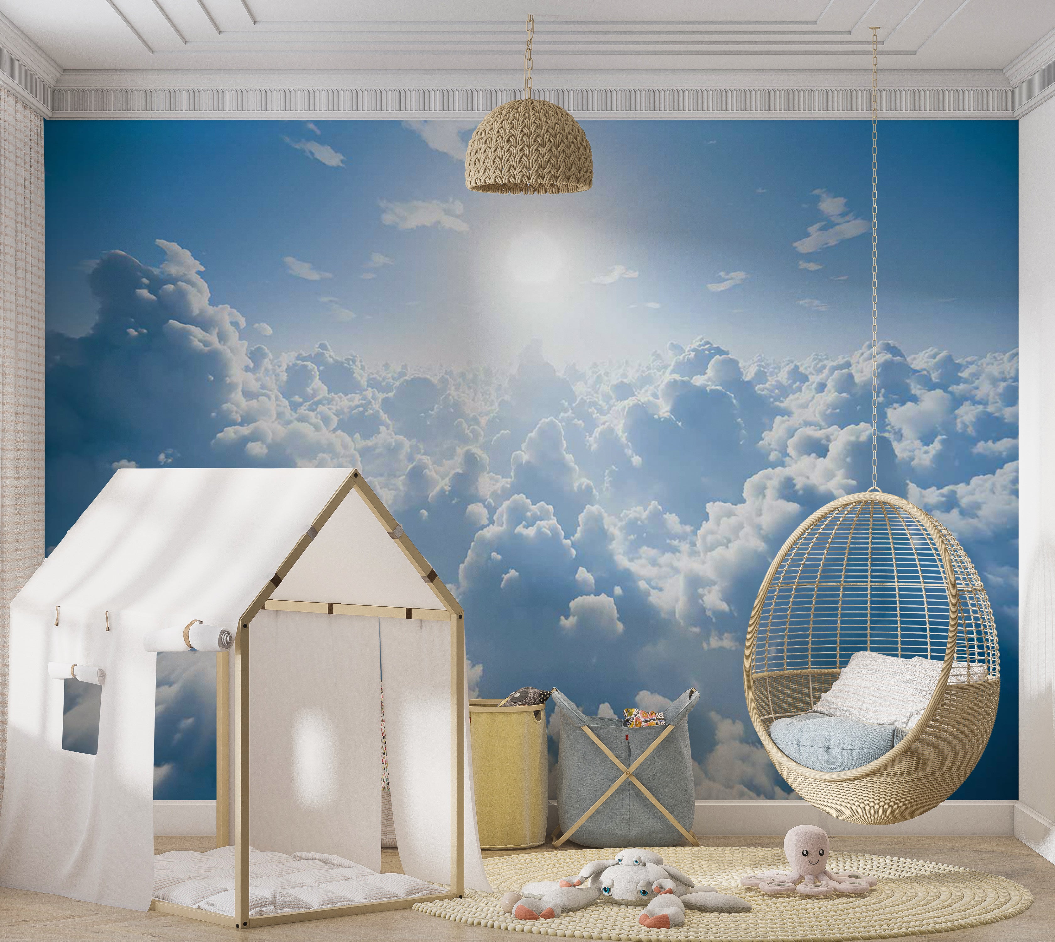 Peel & Stick Landscape Wall Mural - Warm Rays of Sunshine 38"Wx27"H