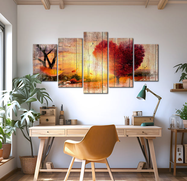 Stretched Canvas Landscape Art - Autumnal Love 40"Wx20"H